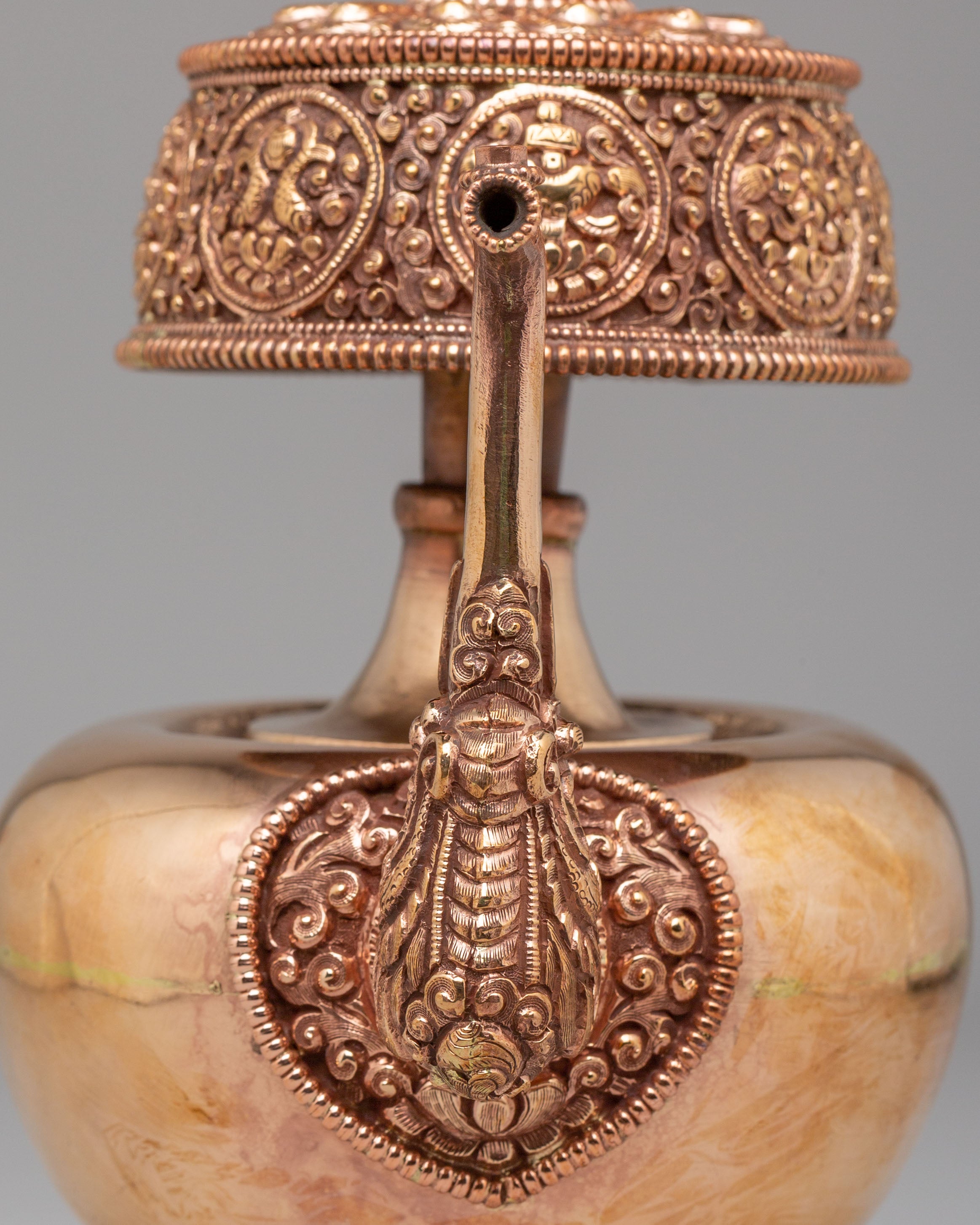 Sacred Tibetan Altar Bhumba Set | Copper Ritual Offering Vessels