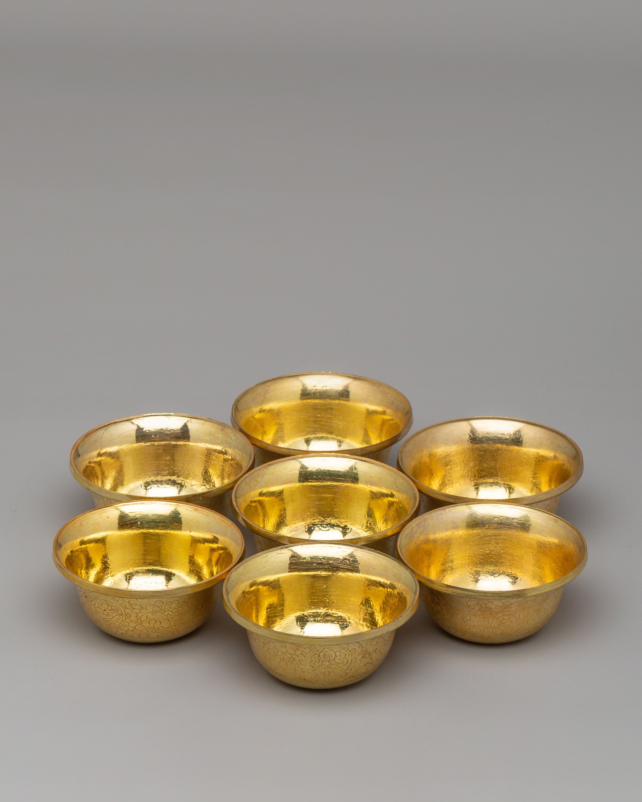Tibetan Offering Bowl Set For Blessings | Sacred Copper Ritual Bowls