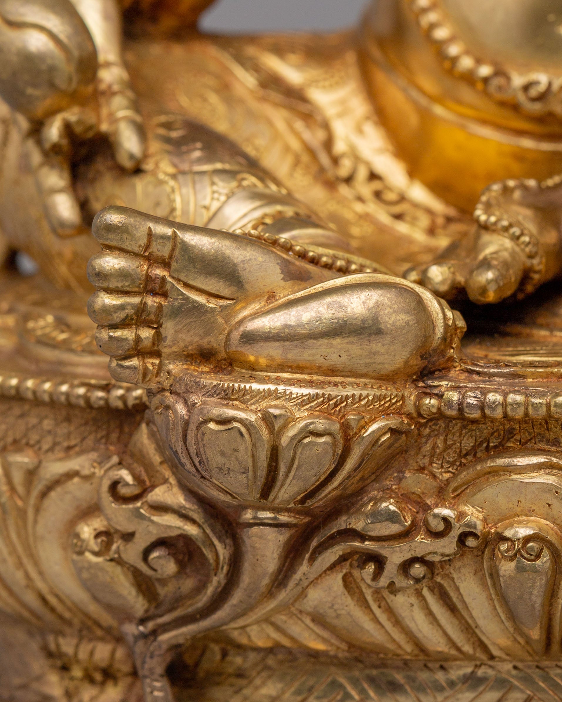 Buddhist God of Wealth Dzambhala Statue | Gold-Plated Copper Artwork