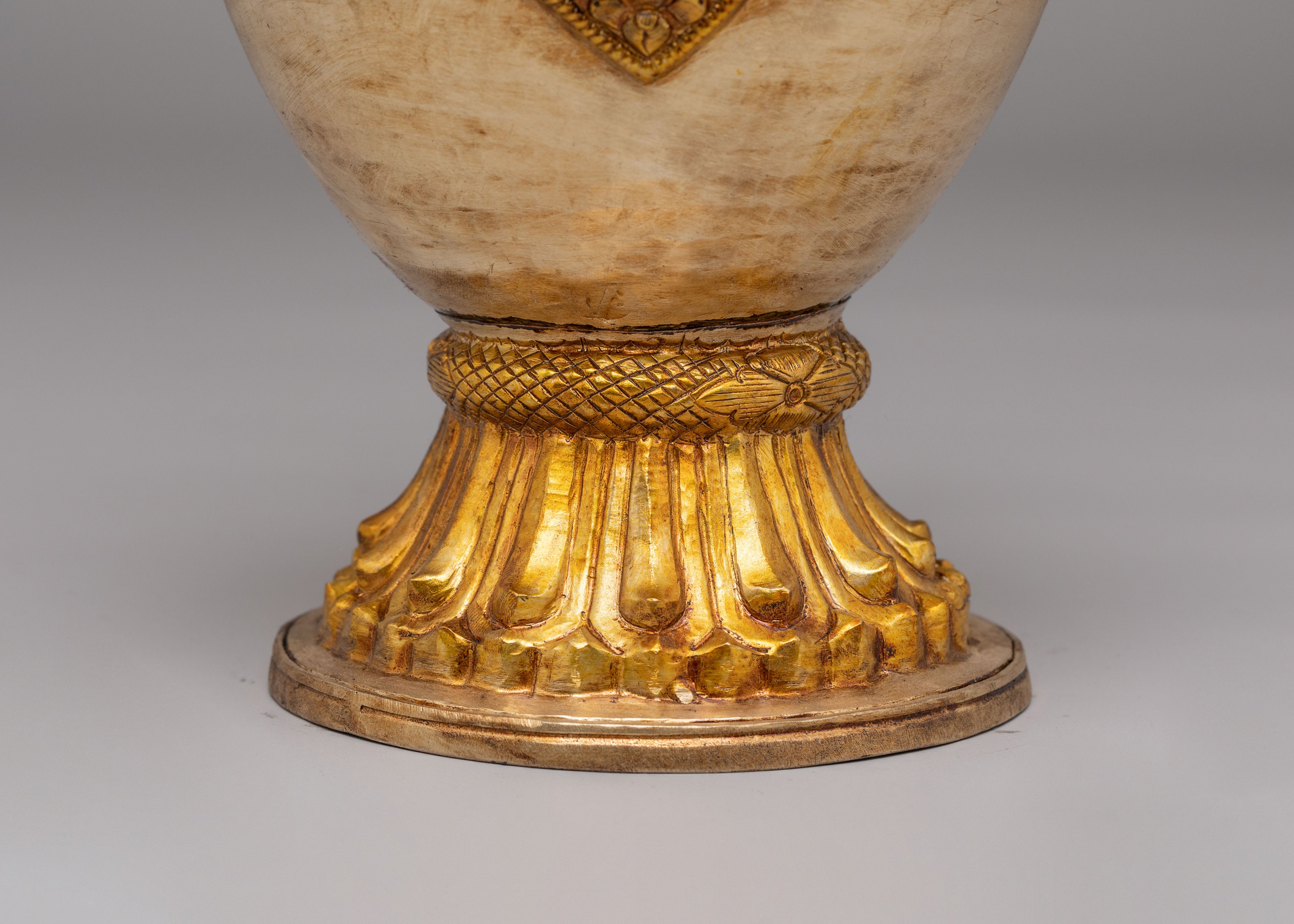 Decorative Tibetan Tea Vessel | Copper Silver Gold Plated Tea Vessel