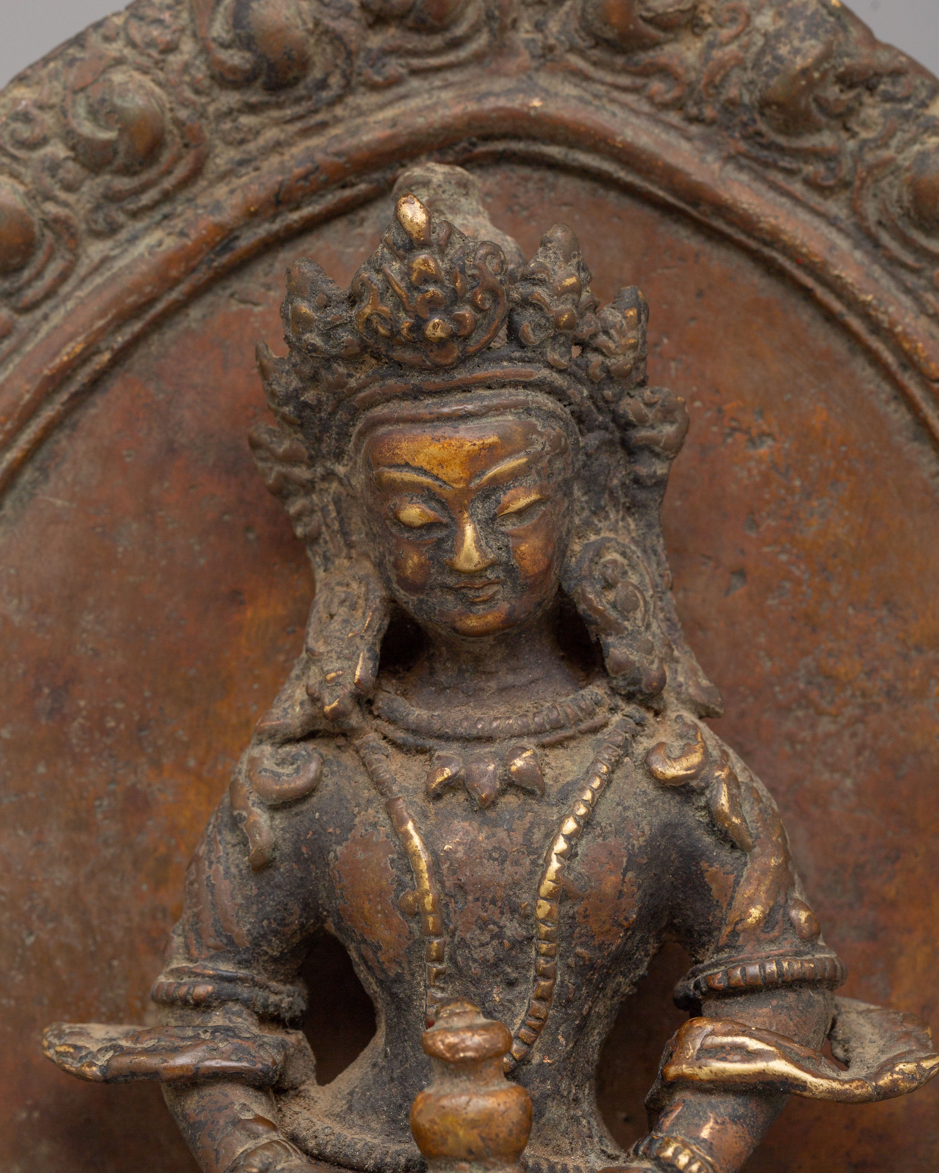Himalayan Standing Deities Set | Antique Finished Copper Figurines