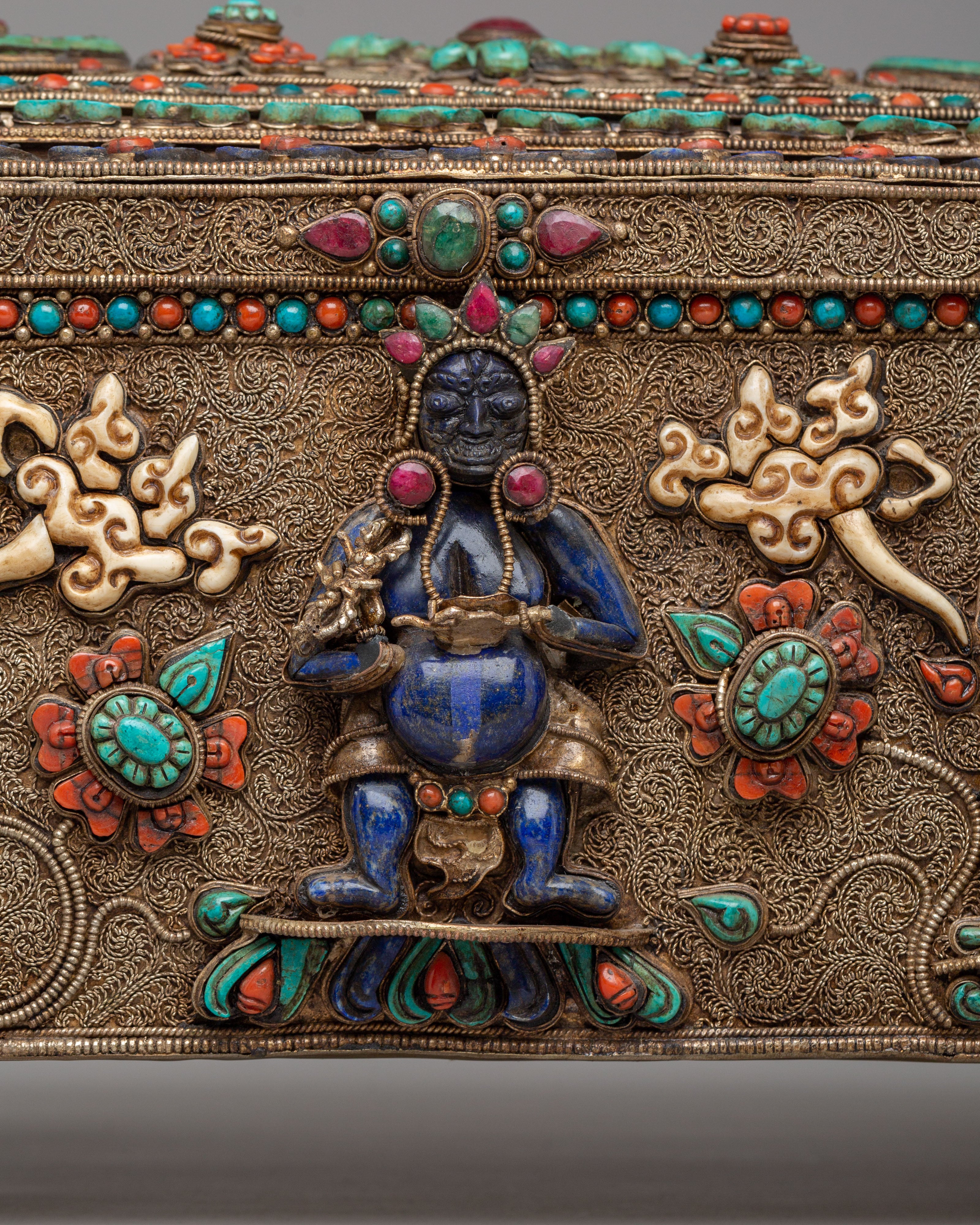 Handcrafted Buddhist Treasure Box | Sacred Meditation Decor