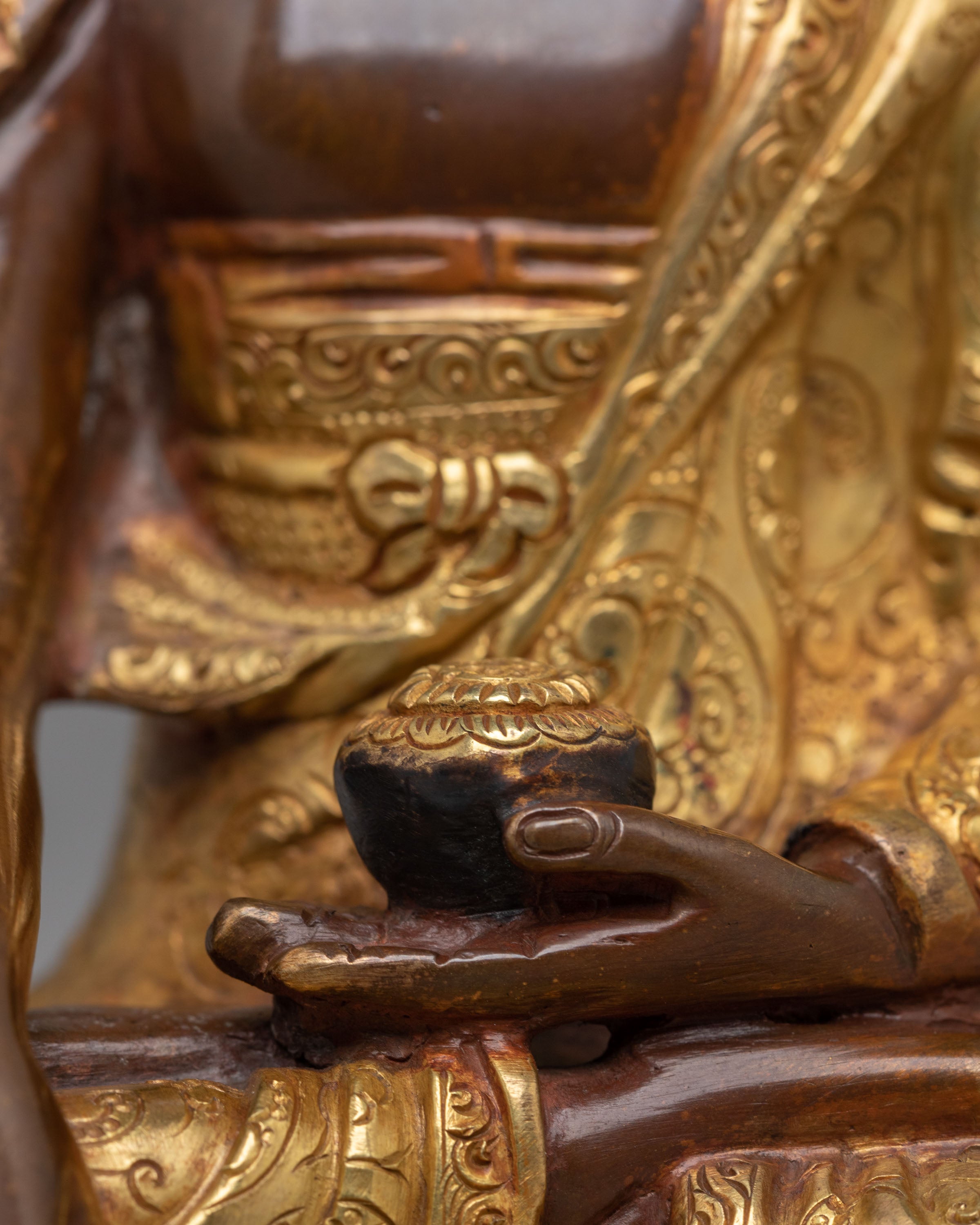 Himalayan Altar Shakyamuni Buddha Statue | Oxidized Copper Body with 24K Gold Plating