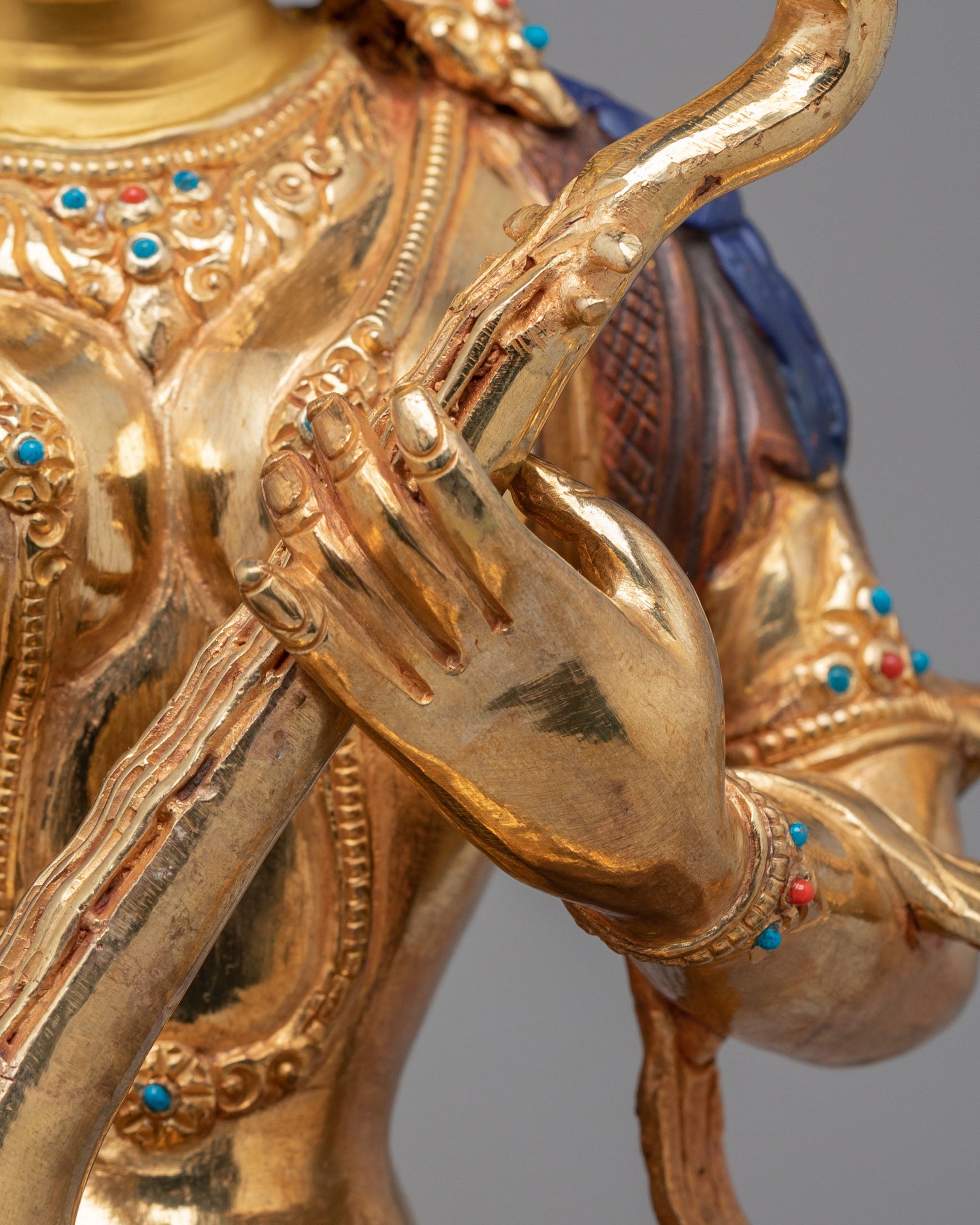 Saraswati Statue for Wisdom | 24K Gold Plated Copper Saraswati