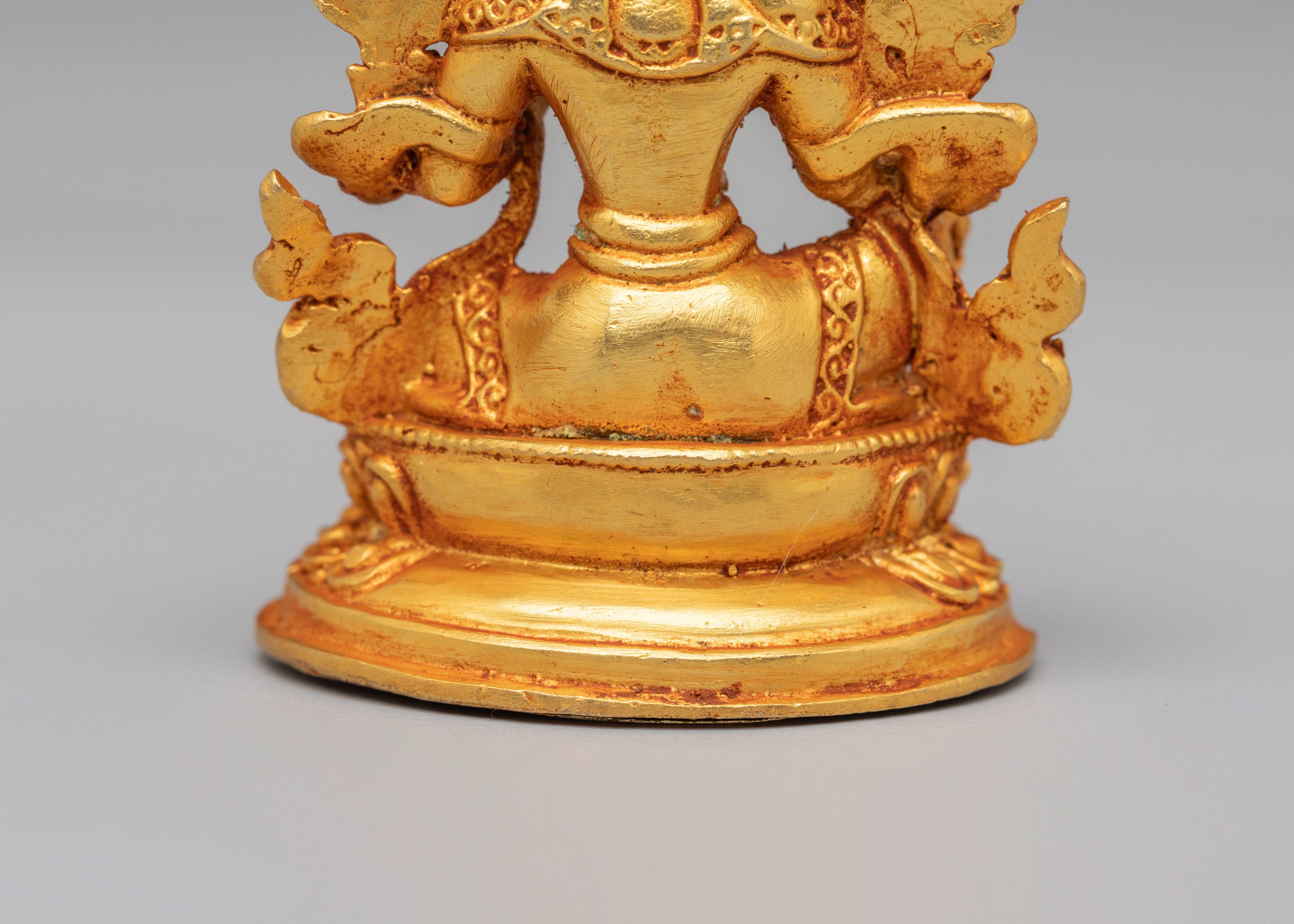Sacred Green Tara Shrine Statue | Gold Plated Copper Buddhist Goddess
