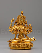 Gold Plated Manjushri Figurine