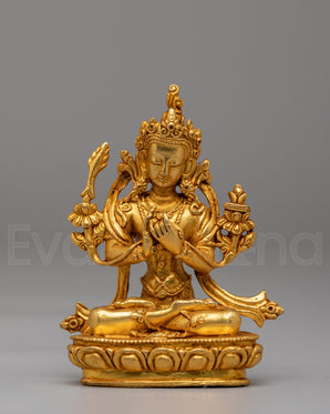 Gold Plated Manjushri Figurine