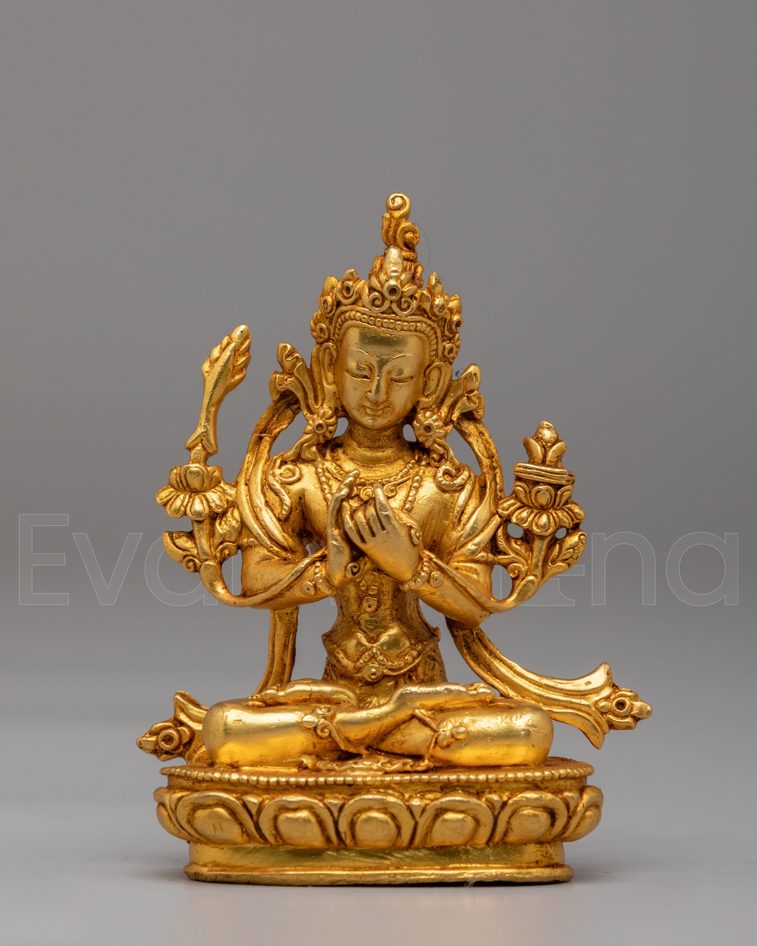 Gold Plated Manjushri Figurine