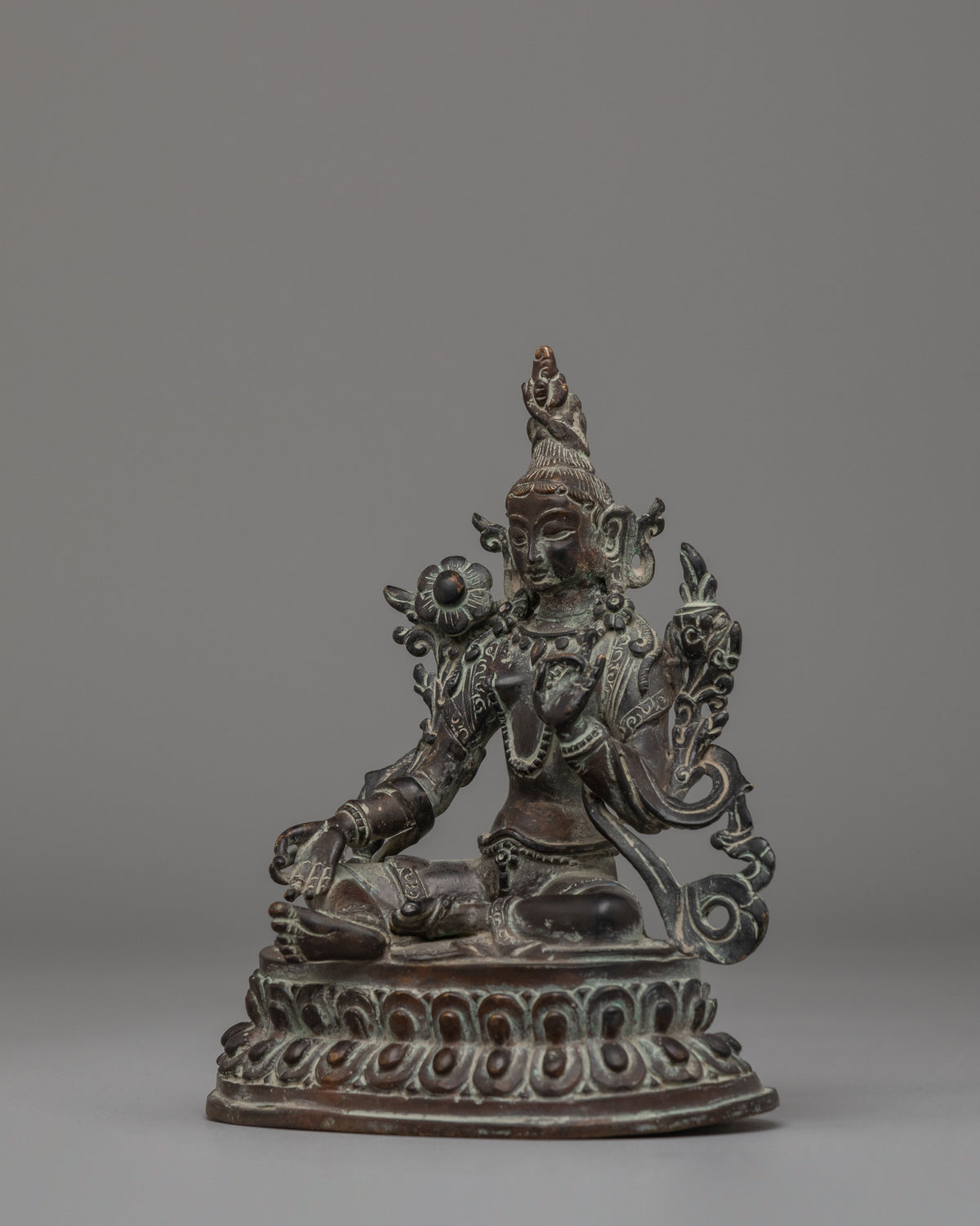 Traditional Green Tara Sculpture | Handcrafted Tibetan Goddess Figurine
