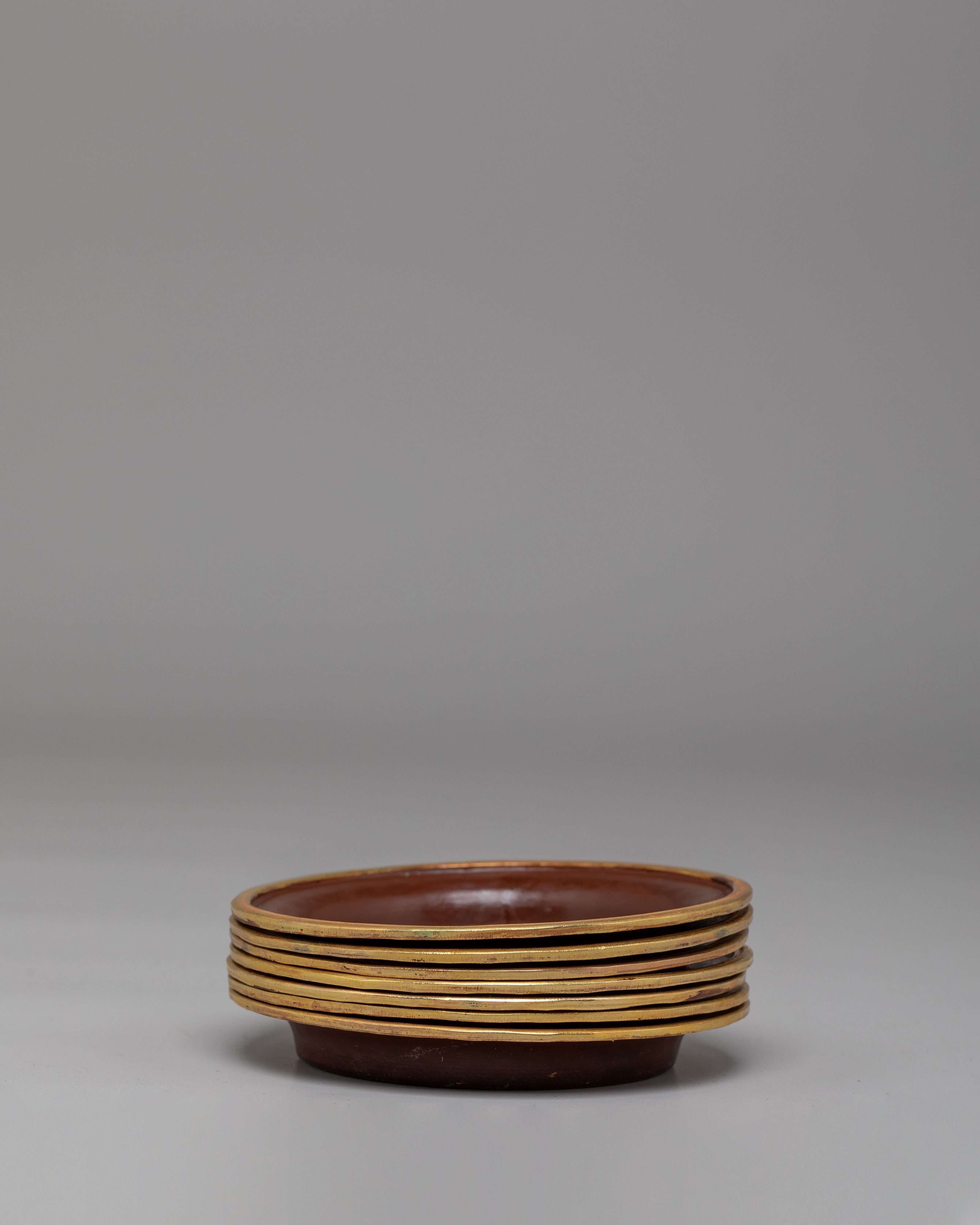 Tibetan Ritual Water Offering Set | Pot, Stand, Plates