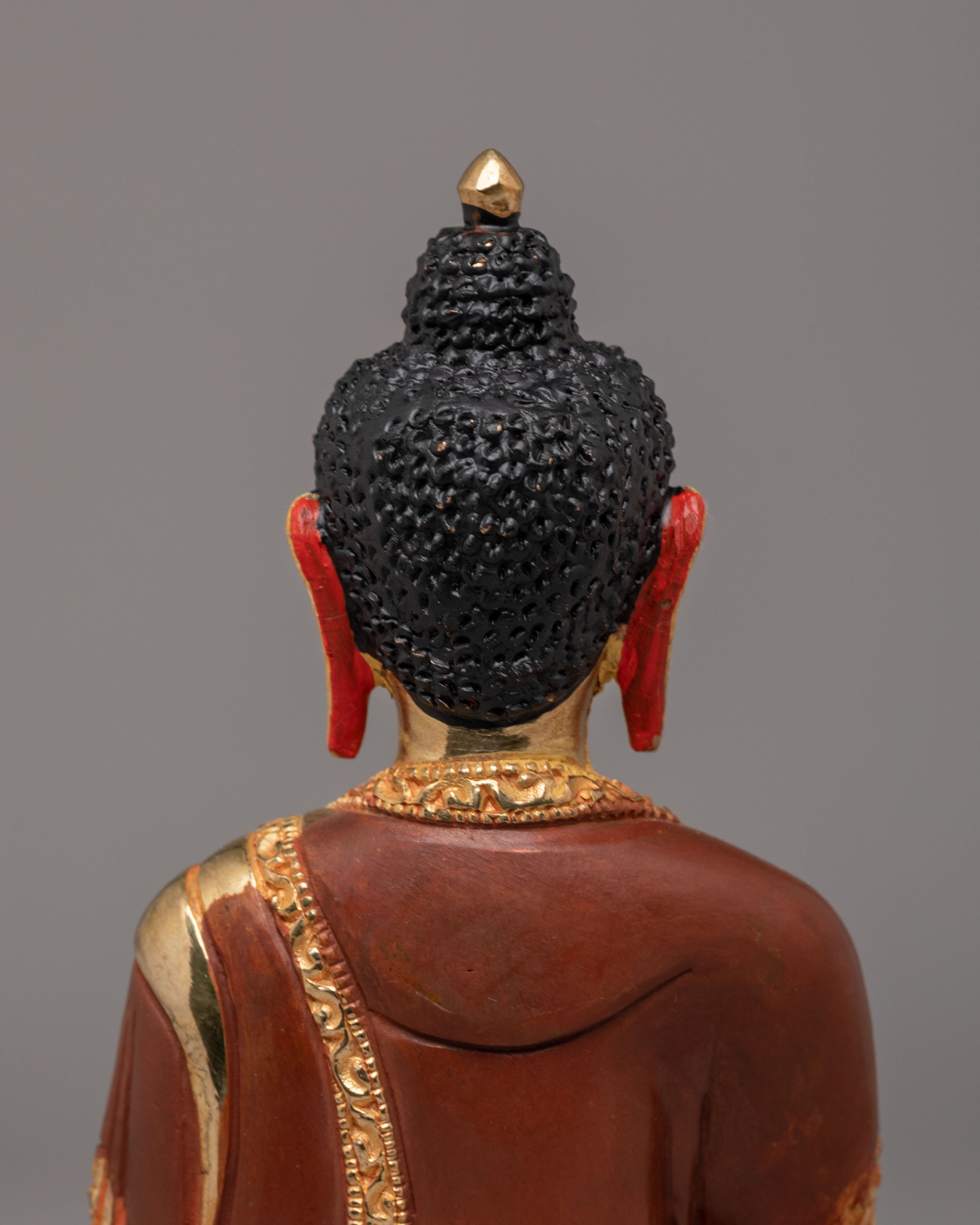 Historic Shakyamuni Buddha Statue | Gold Plated Buddhist Altar Decor