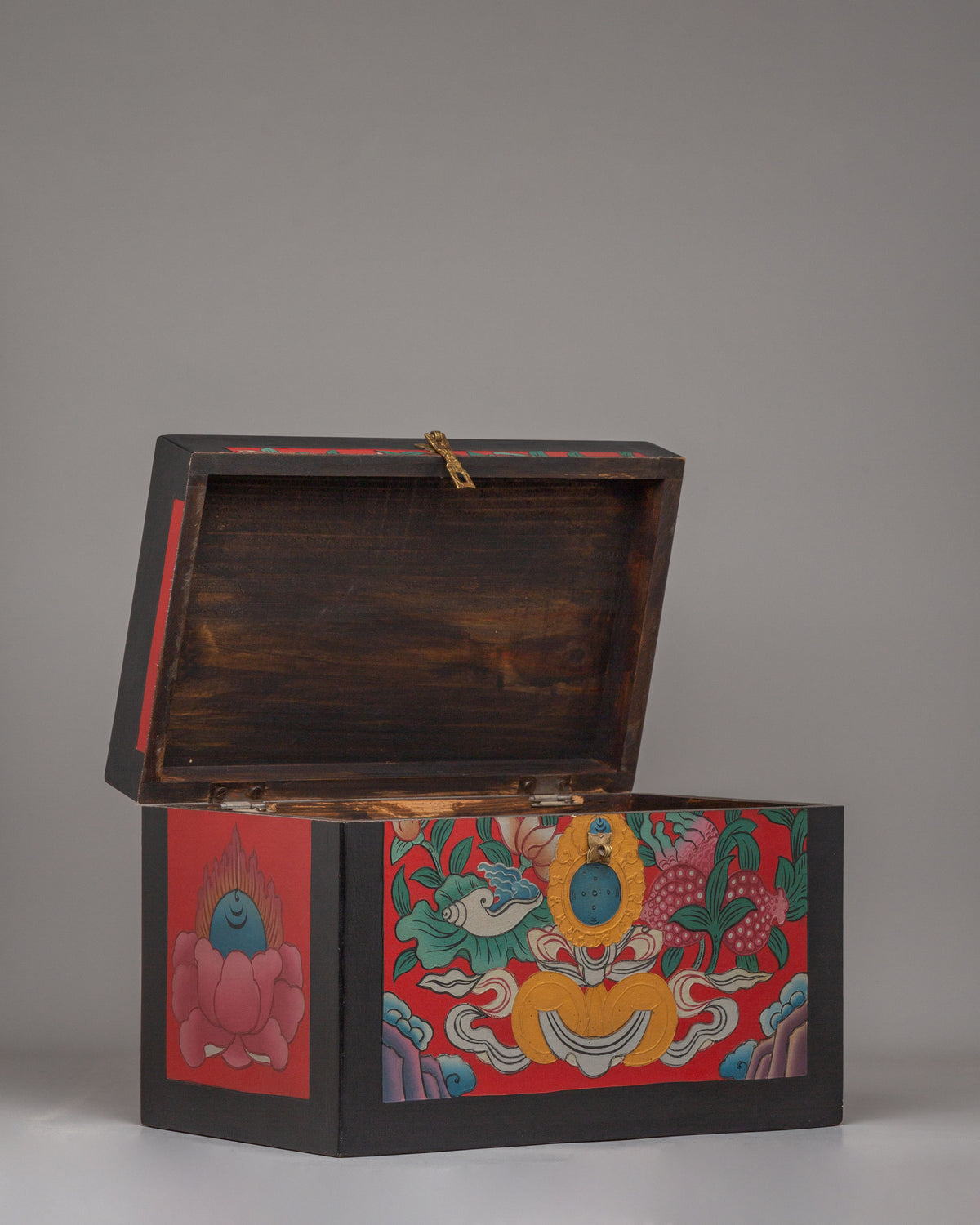Handmade Treasure Wooden Box | Handcrafted Storage Chest with Painted Artwork