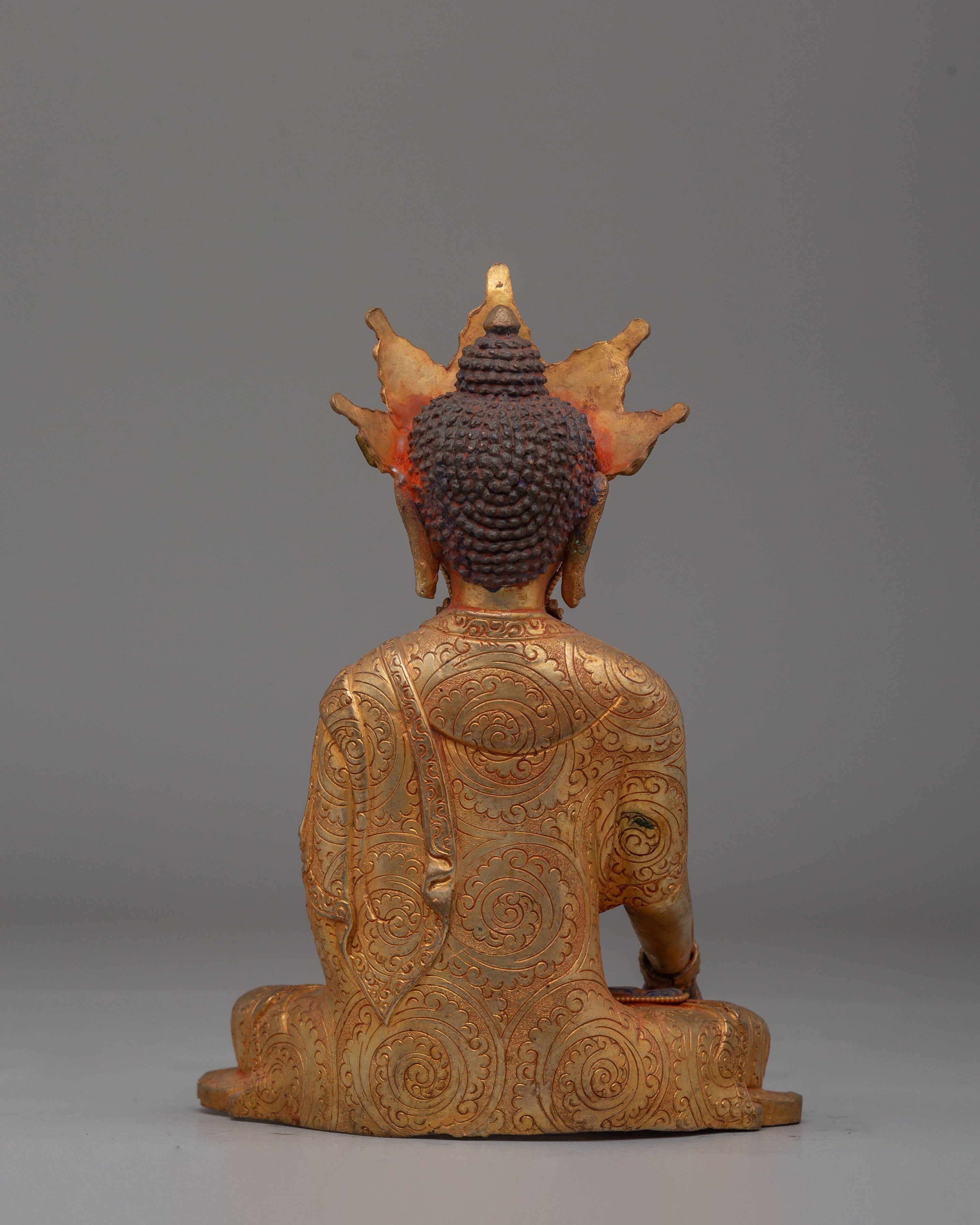 Sacred Crown Shakyamuni Buddha Statue | Handmade Buddhist Deity Sculpture
