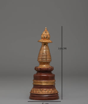 Gold Plated Stupa for Altar | Home Shrine Decor