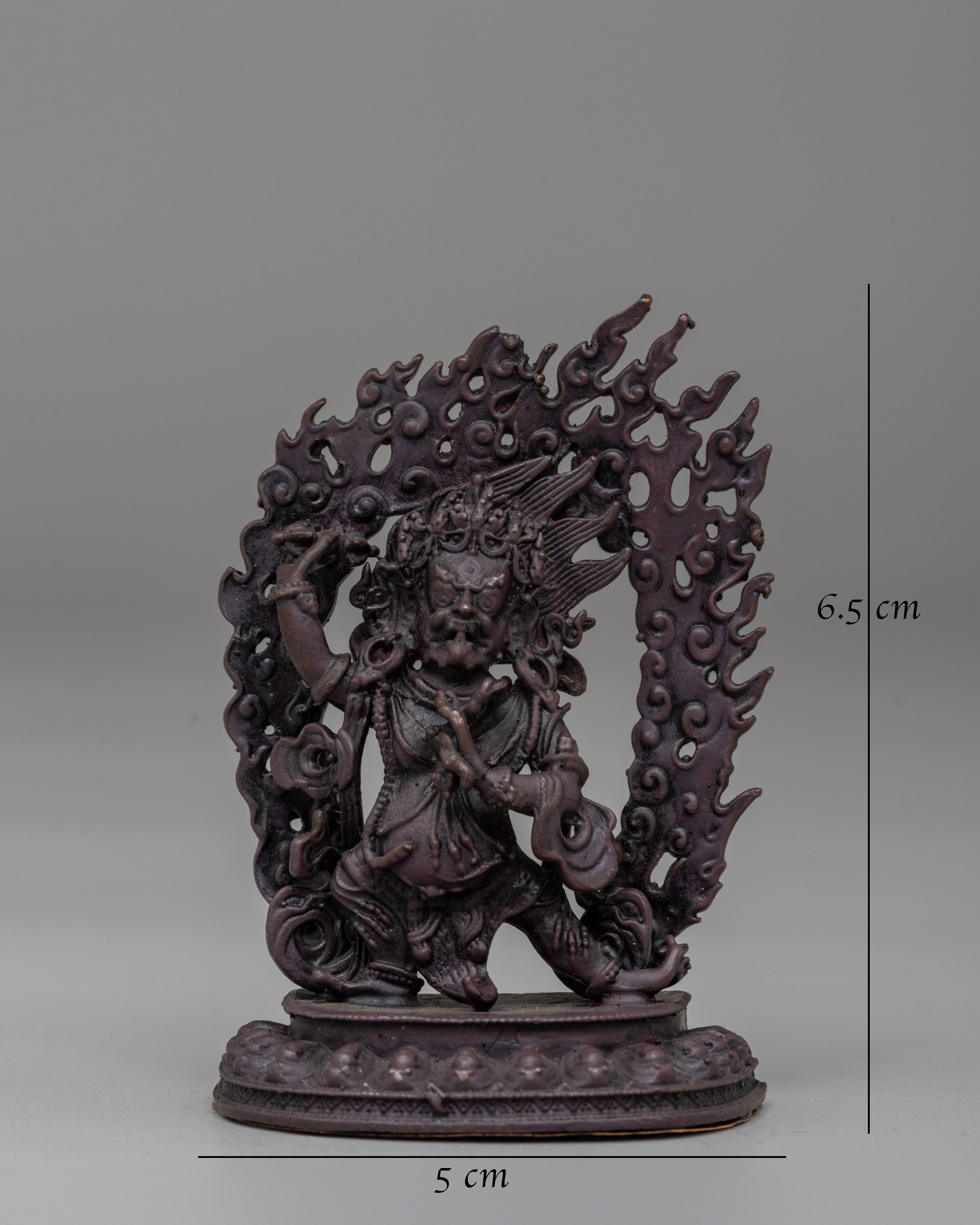 Bodhisattva Vajrapani Statue for Protection | Oxidized Copper Protector Deity