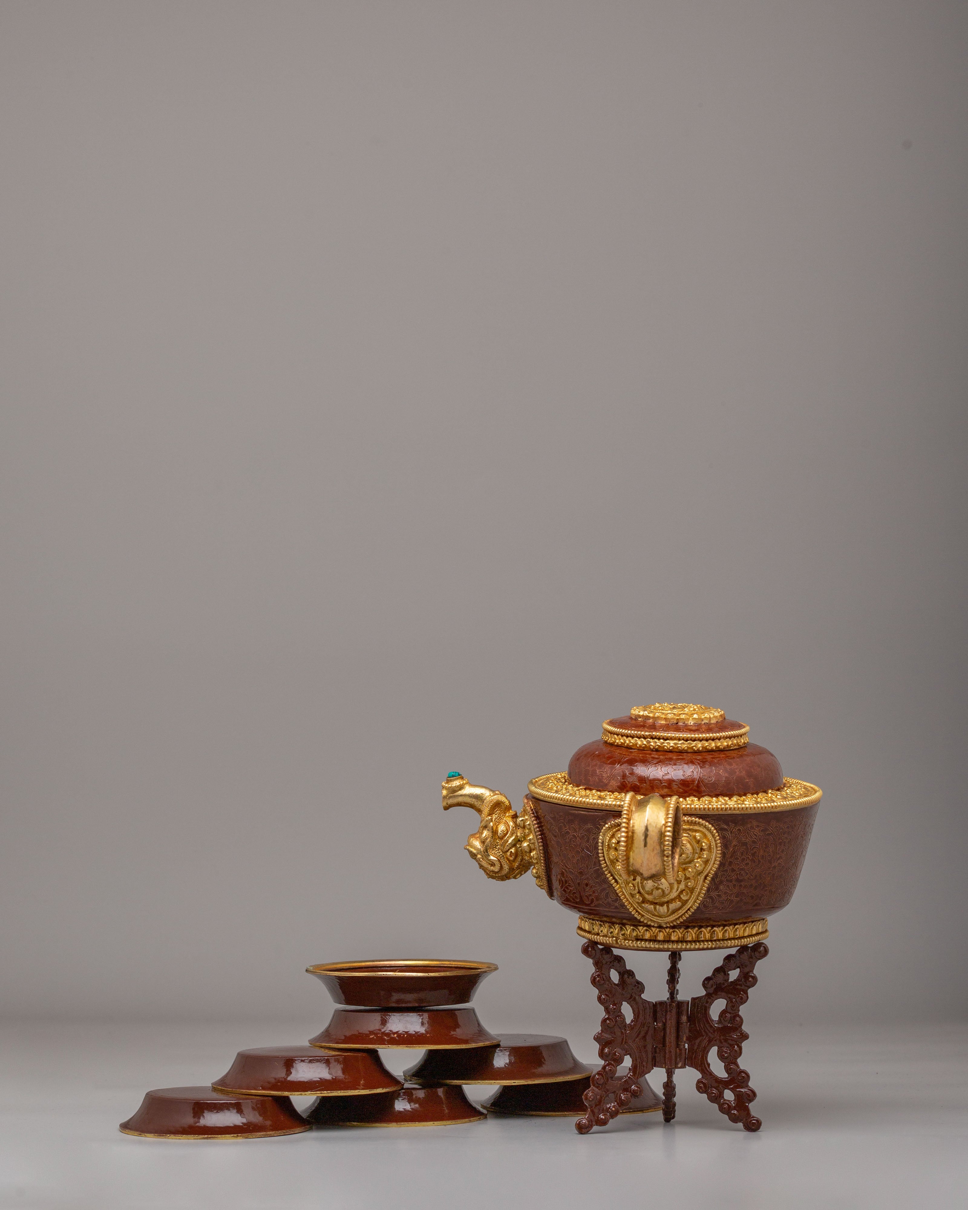 Tibetan Water Offering Bowls Set | Spiritual Altar Essentials