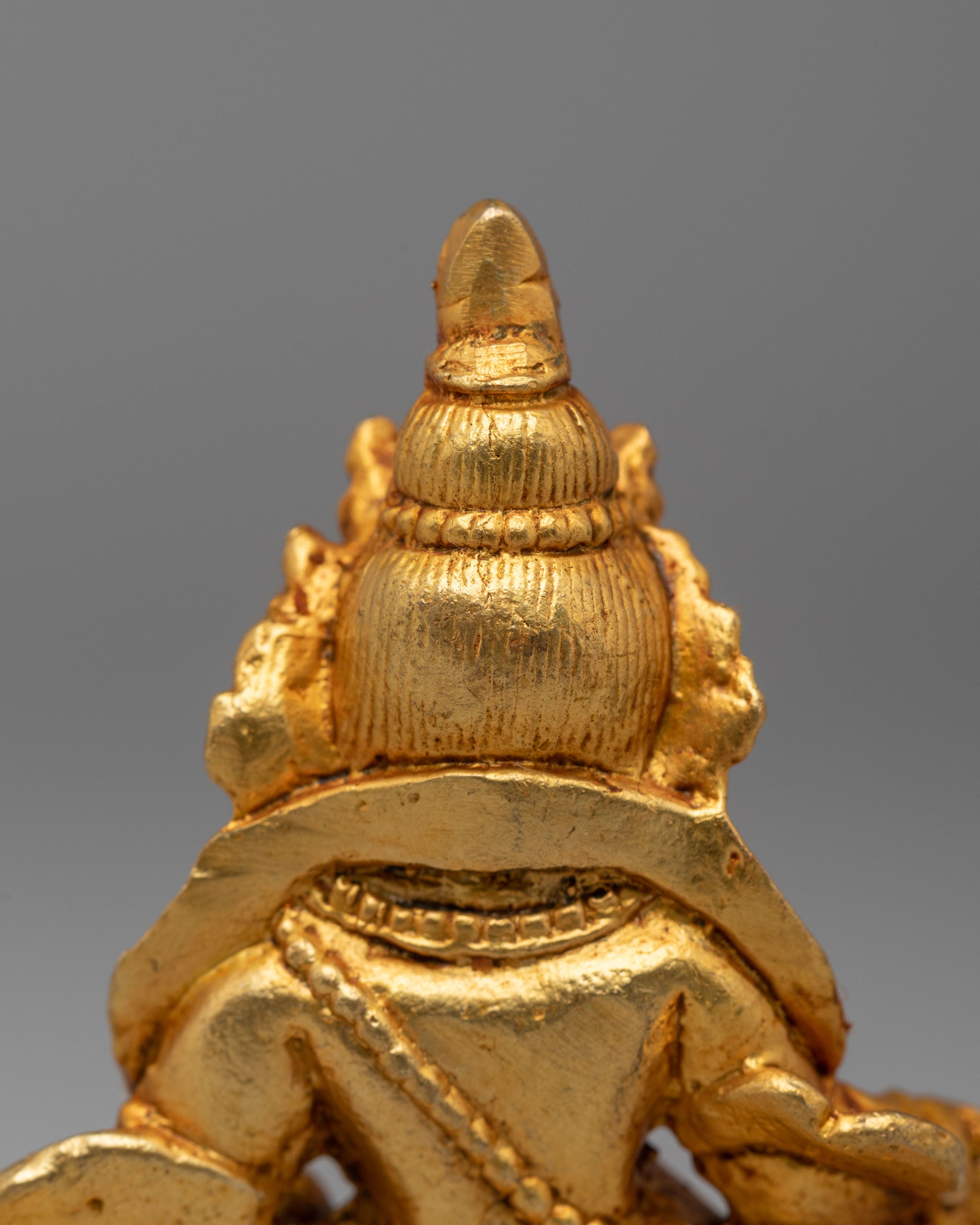 Dzambhala Wealth Deity Altar Statue | Gold-Plated Copper Statue