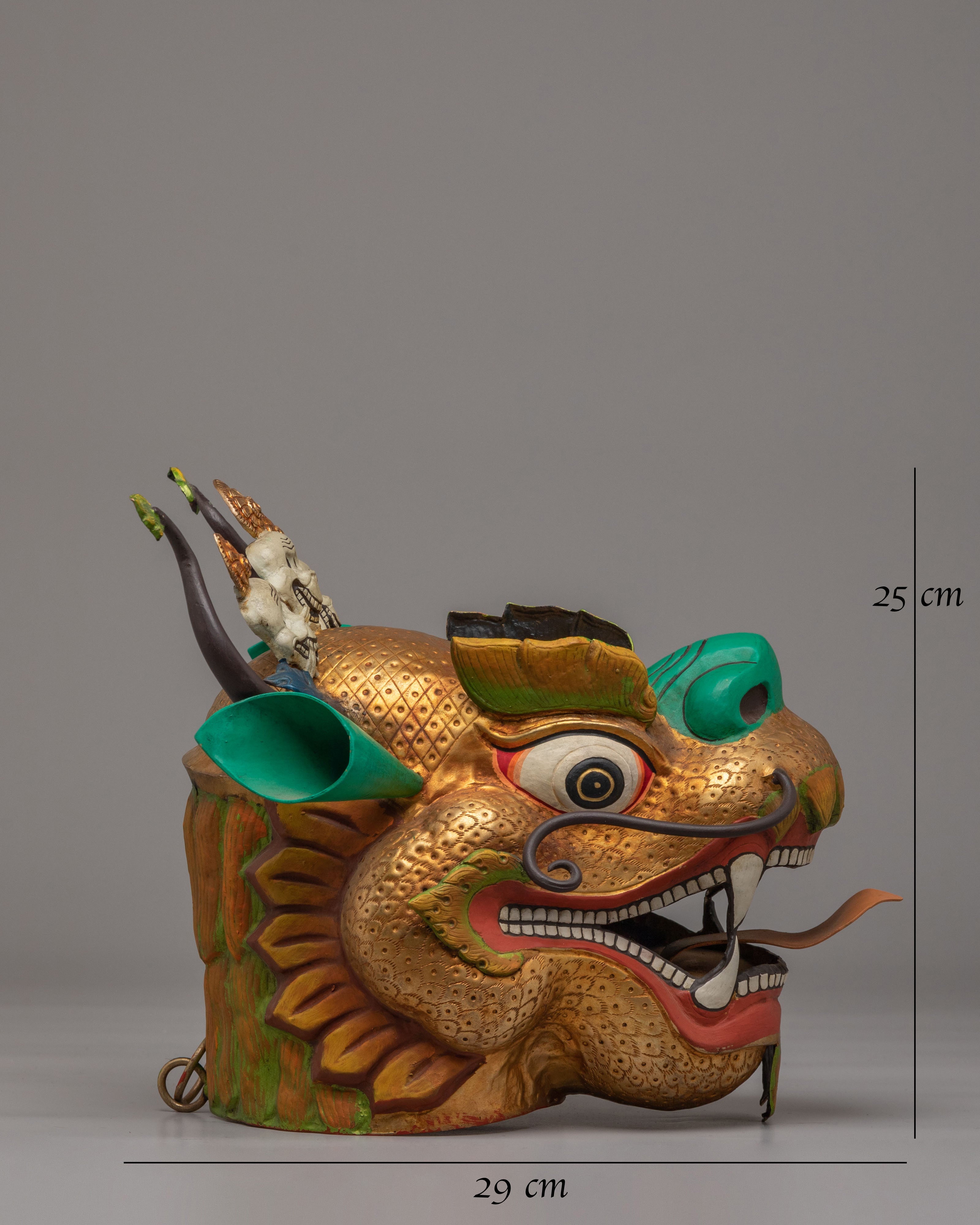 Dragon Head Set for Decor | Handcrafted Copper & Acrylic Color Art