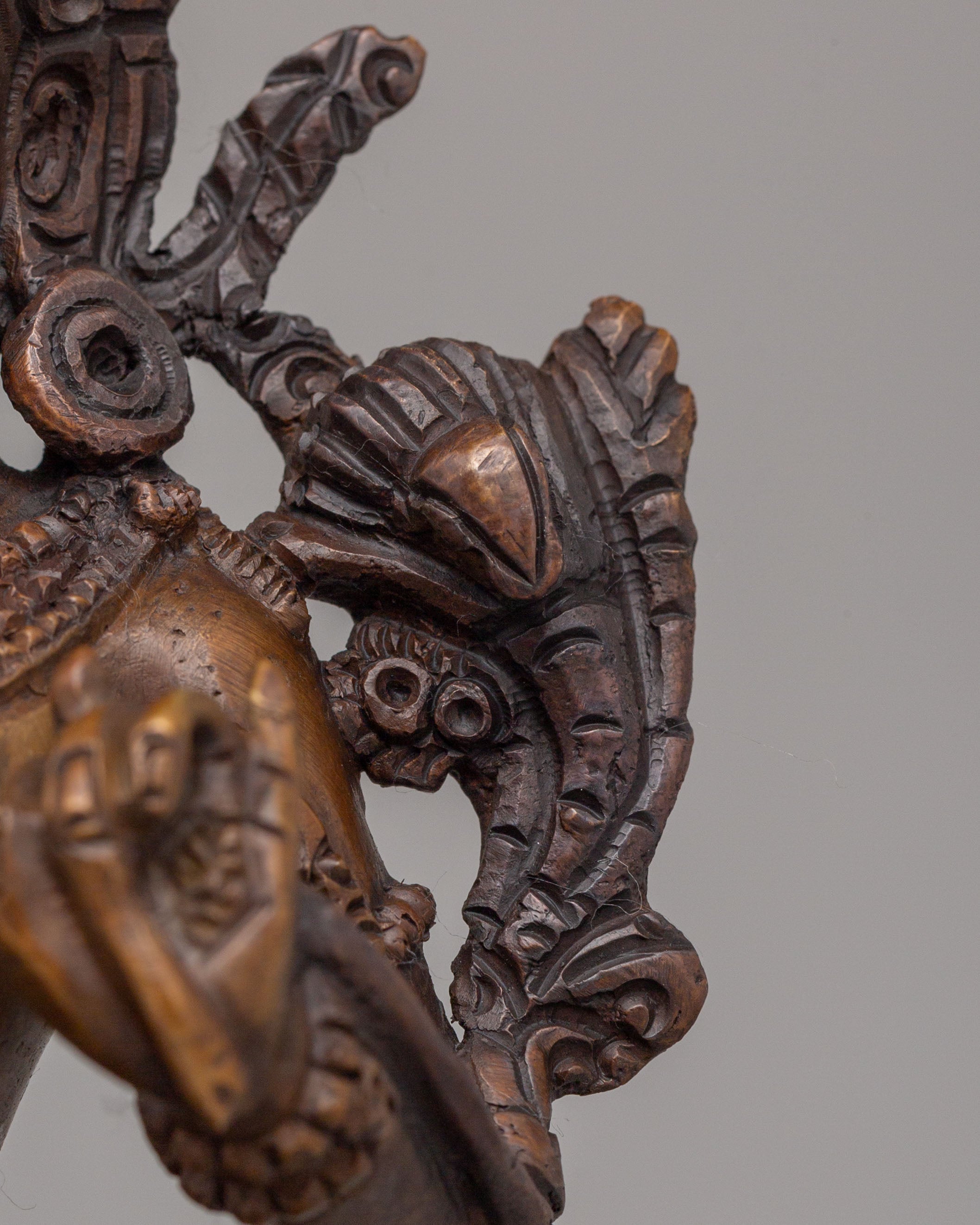 Himalayan Green Tara Goddess Statue | Oxidized Copper Tibetan Protector