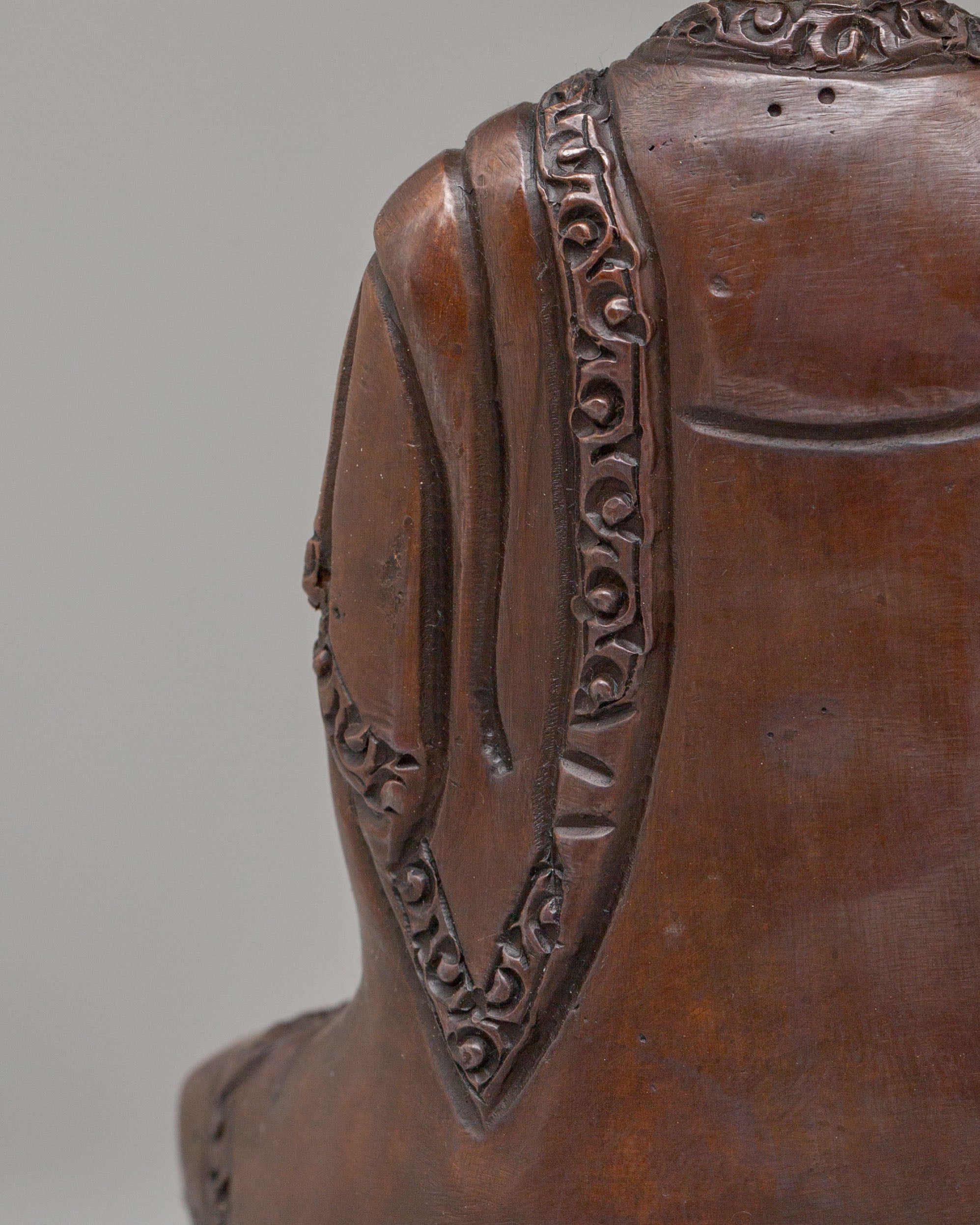 Historical Shakyamuni Buddha Sculpture | Oxidized Copper Buddhist Statue