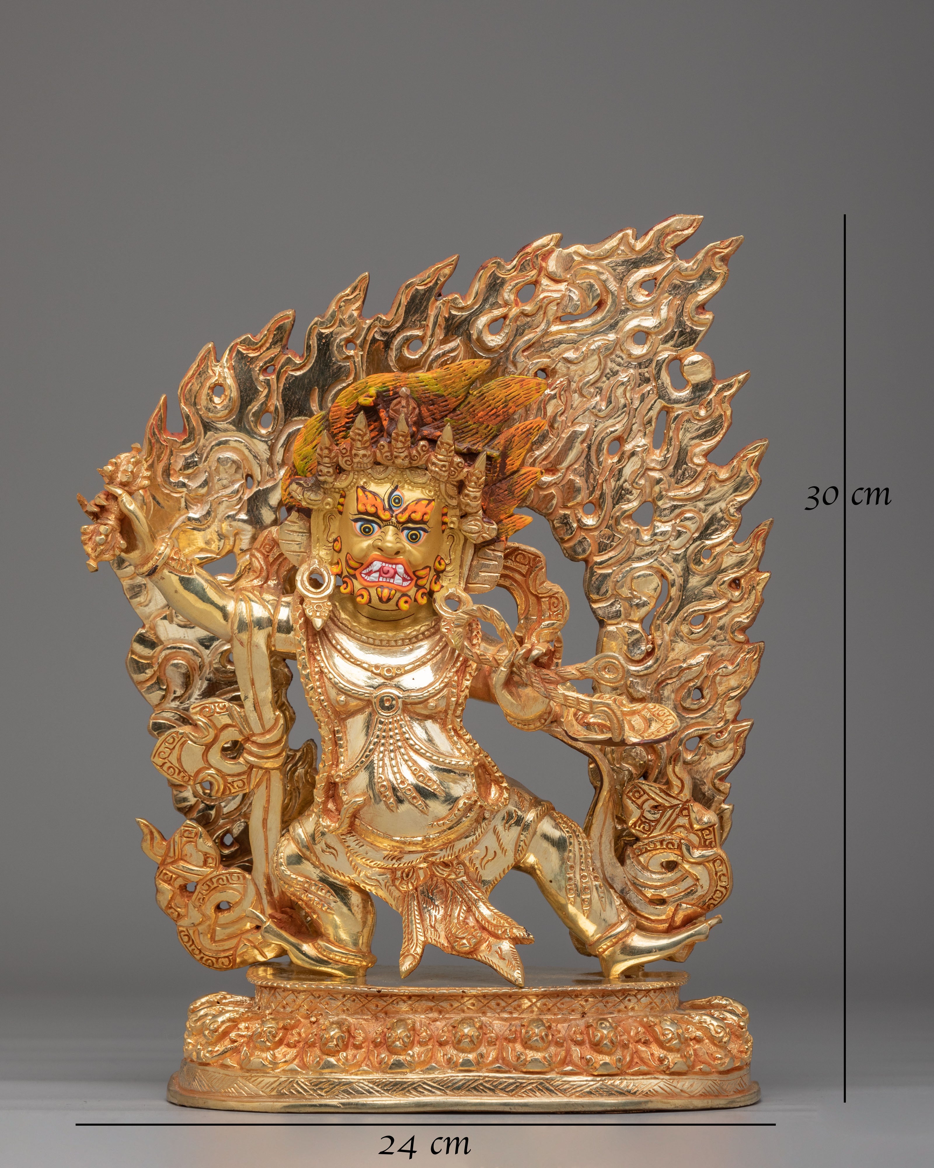 Tibetan Altar Vajrapani Sculpture | Buddhist Protector Deity