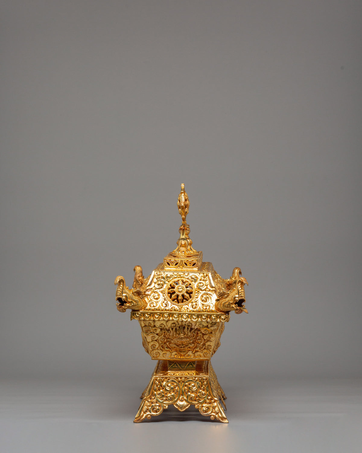 Buddhist Dharma Wheel Incense Burner | Meditation & Ritual Use