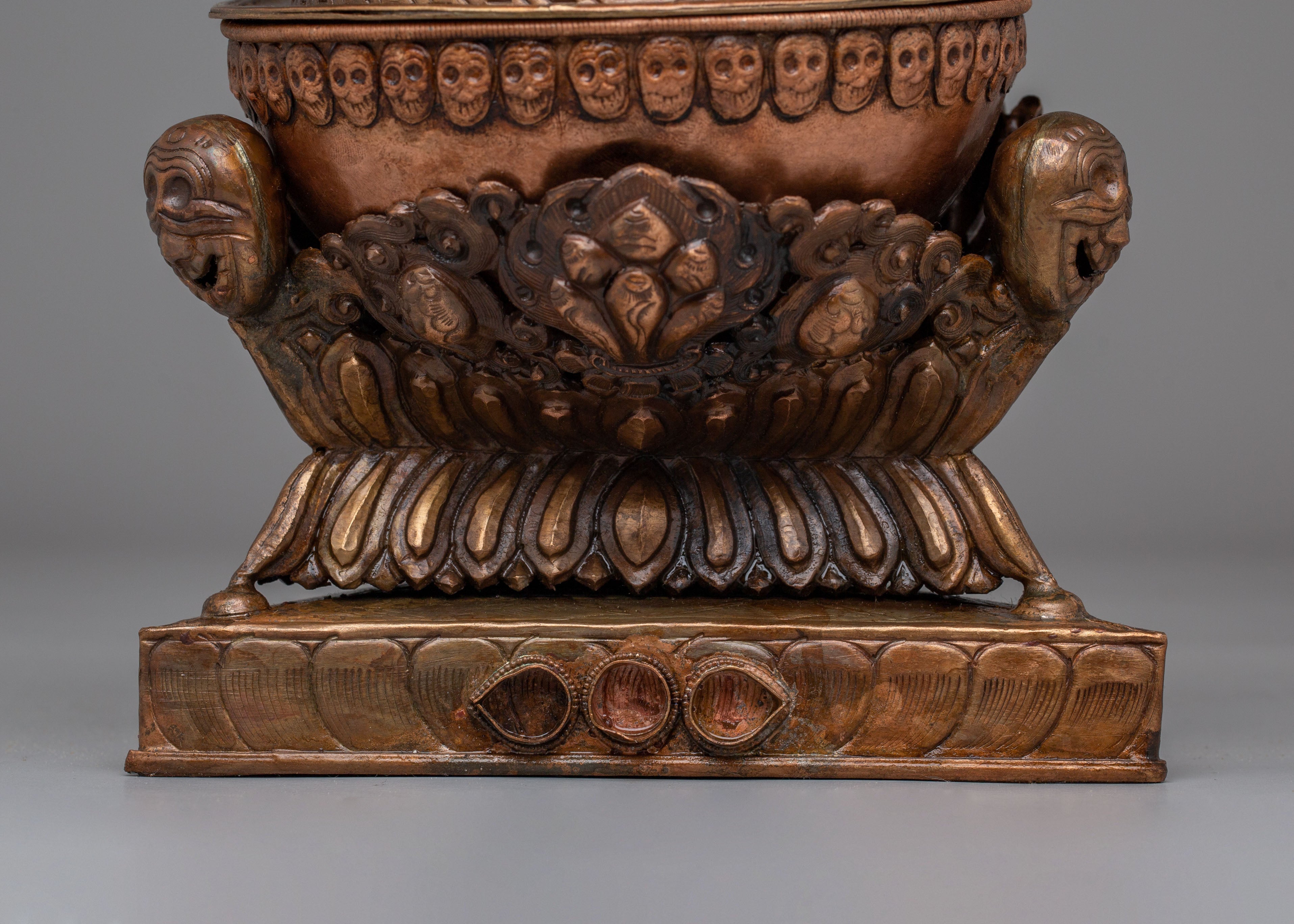 Sacred Altar Kapala | Copper Skull Cup for Rituals