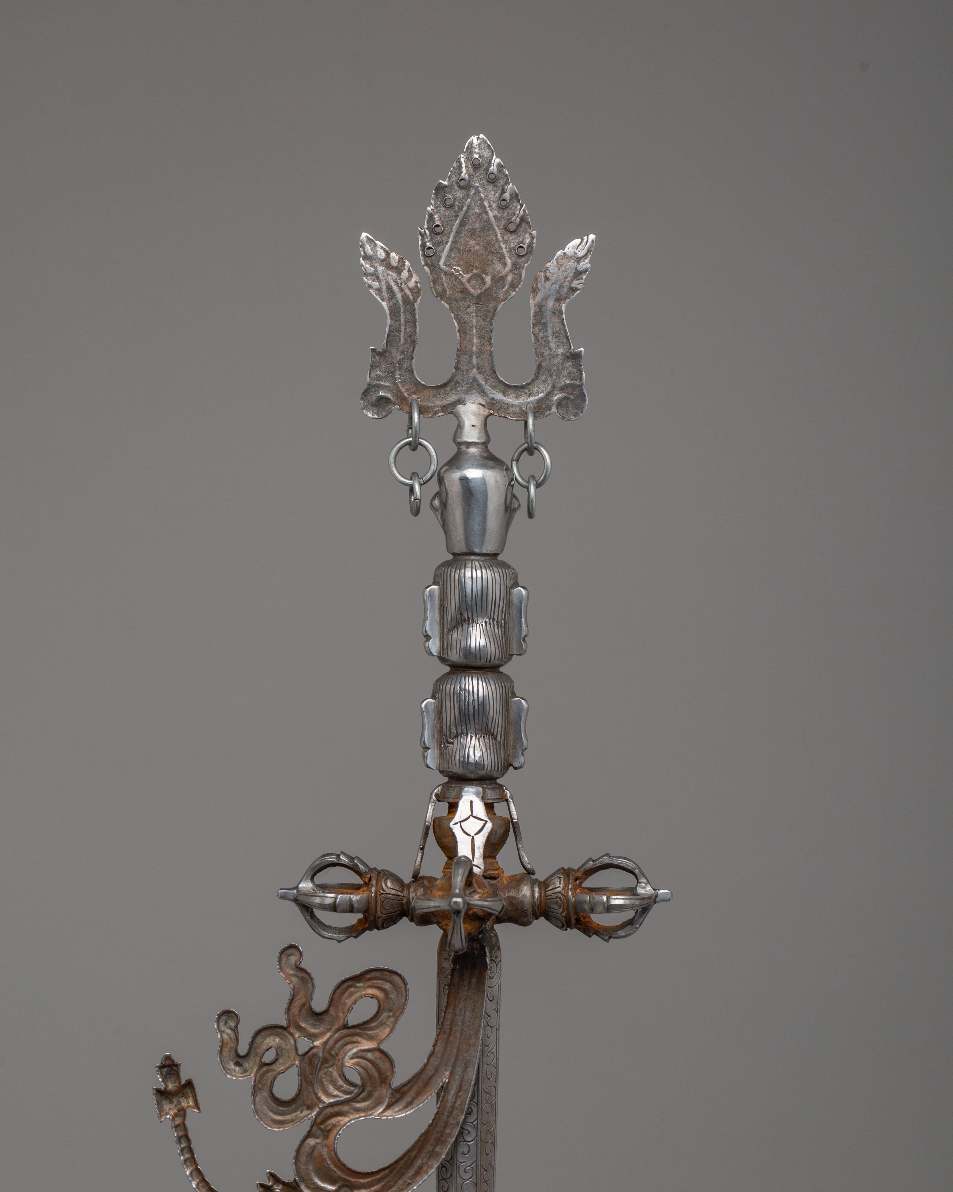 Traditional Khatvanga Ritual Staff | Sacred Tibetan Tantric Tool