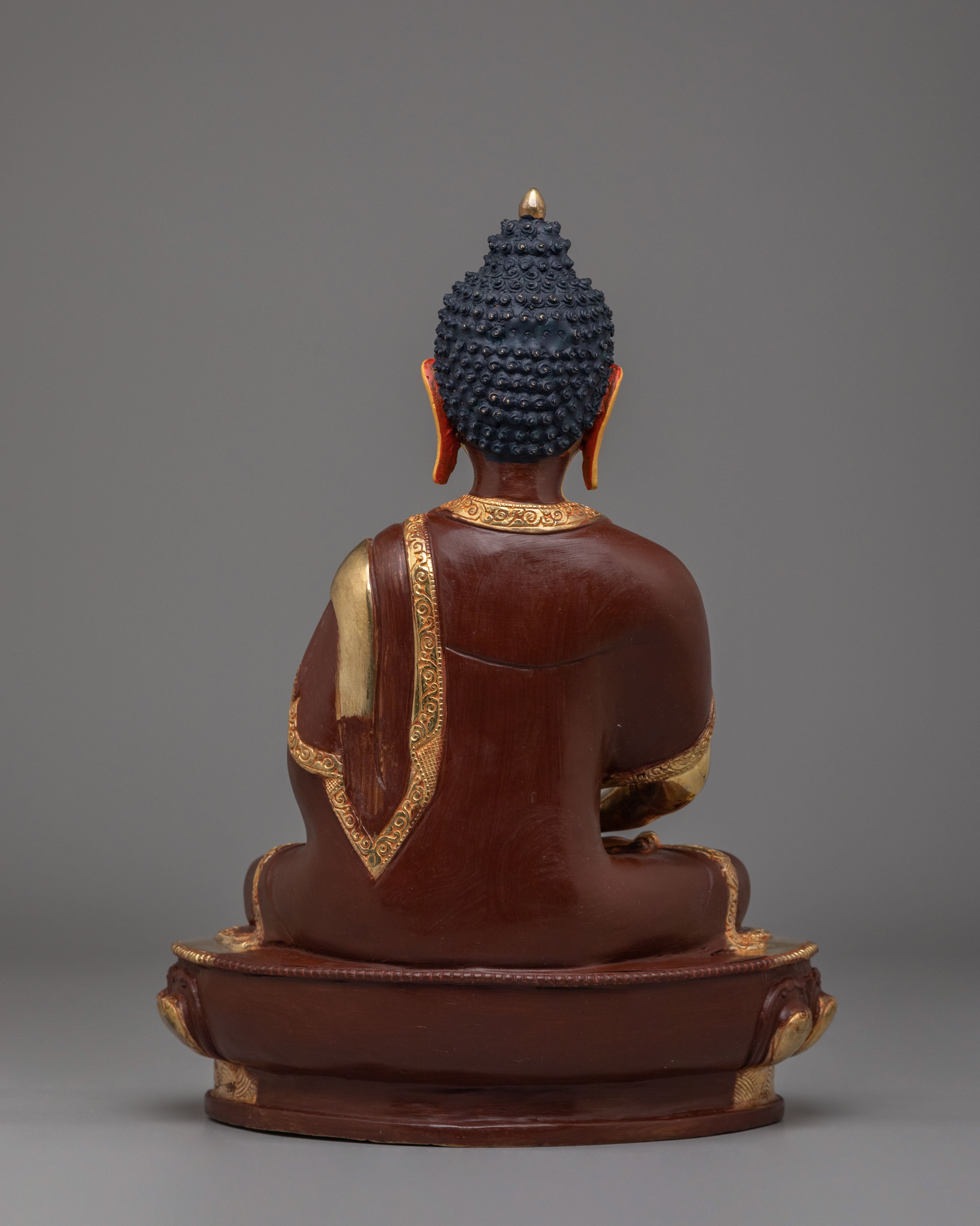 Tibetan Amitabha Buddha Altar Statue | Handcrafted Copper Body with Gold Plating
