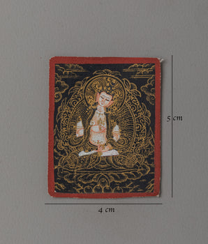 Handmade Vajrasattva Thangka for Locket | Spiritual Protection Artwork