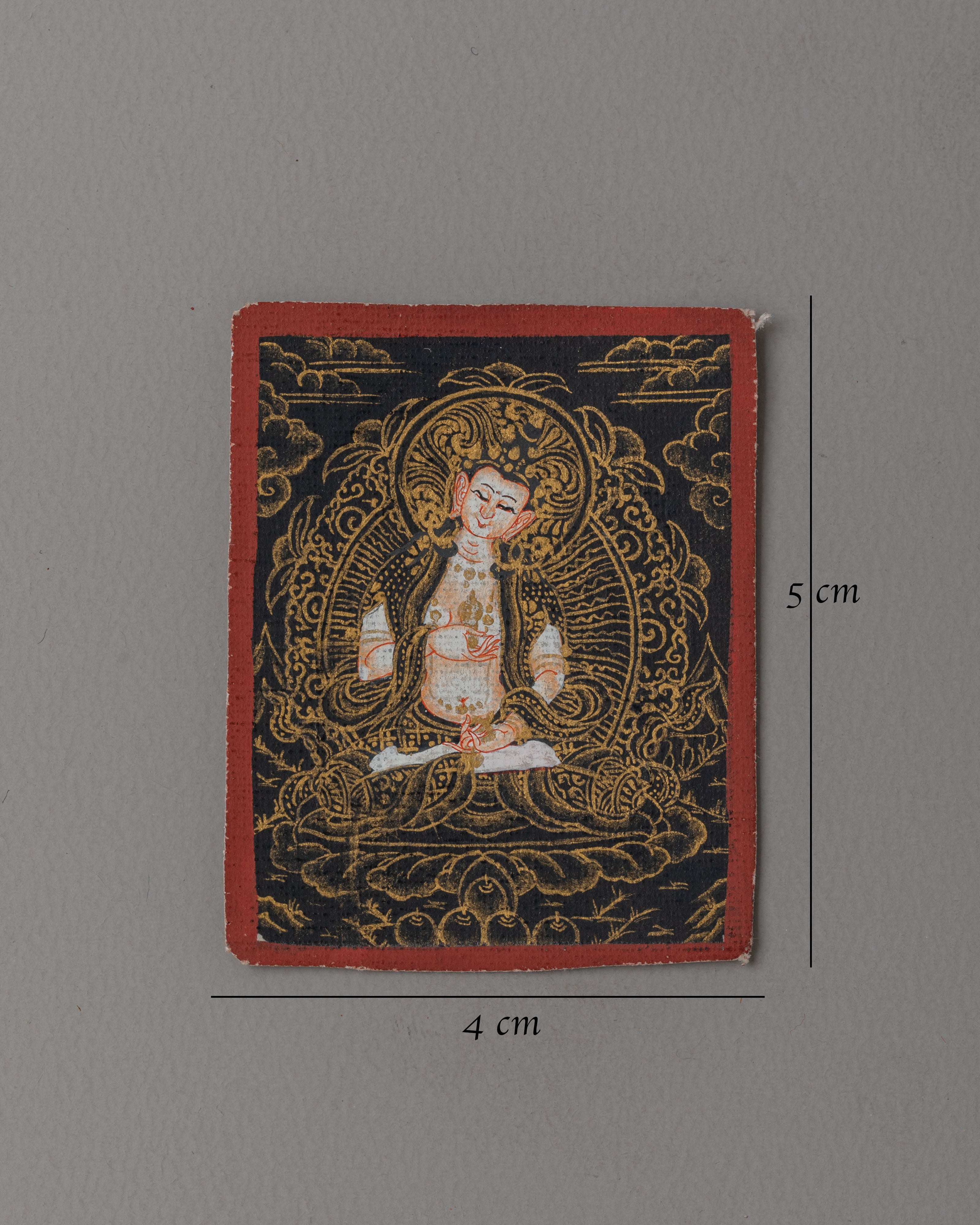 Handmade Vajrasattva Thangka for Locket | Spiritual Protection Artwork