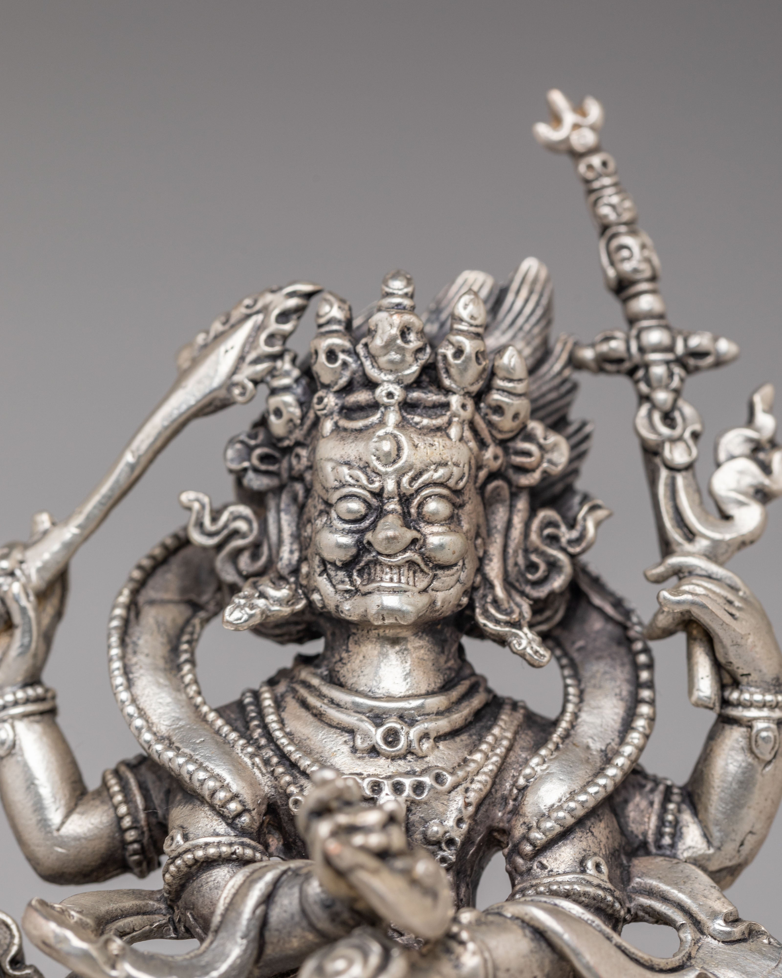 Four-Armed Mahakala Statue | The Protector Deity of Tibetan Buddhism