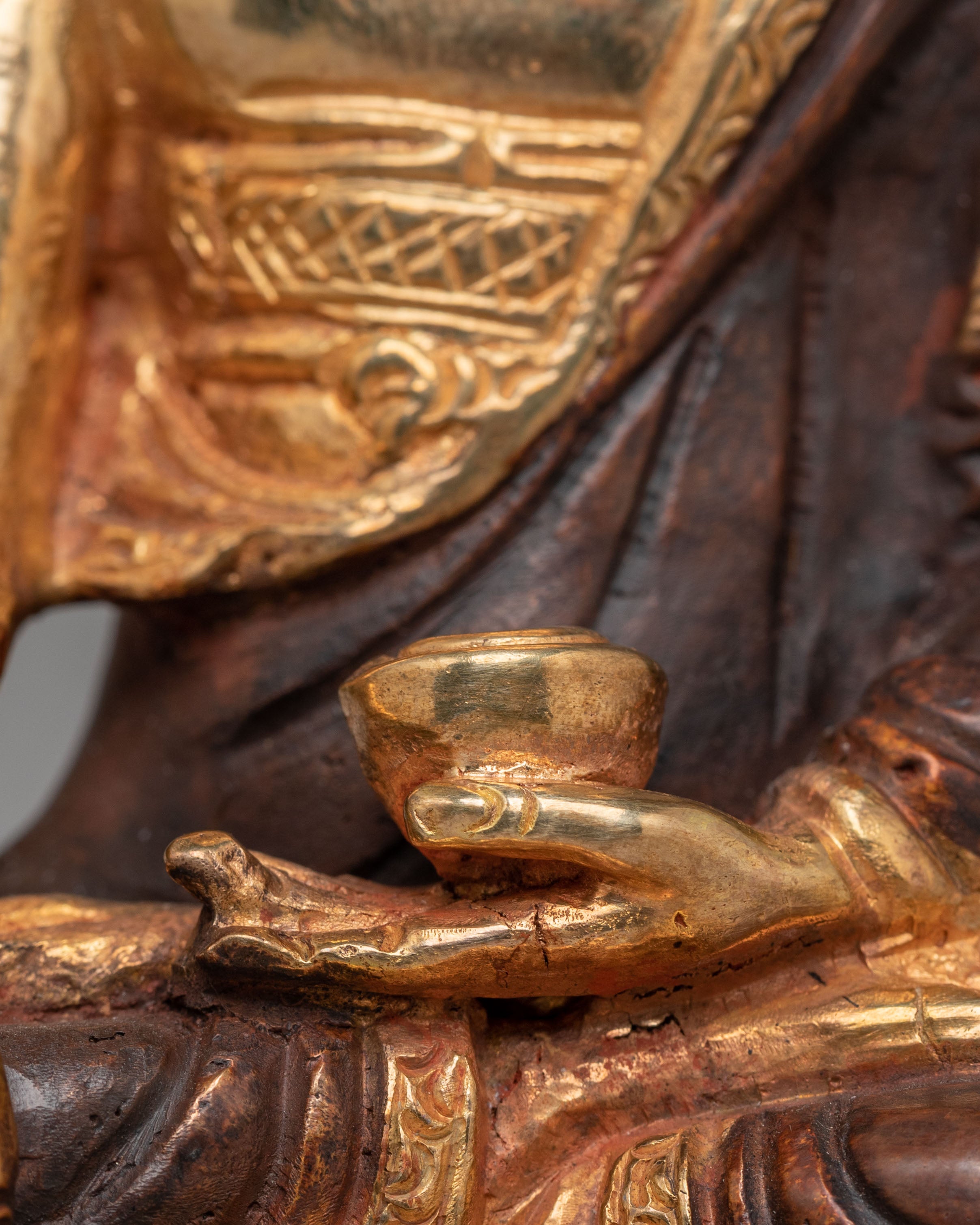 Sacred Tibetan Shakyamuni Buddha Statue | Gold Plated Copper Buddhist Figure