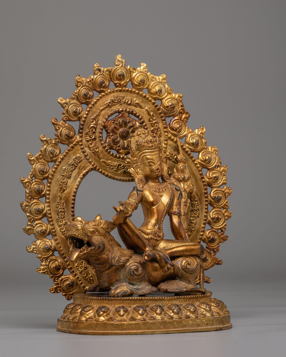 30 years Old Simhanada Manjushri Statue | Lion's Roar of Wisdom
