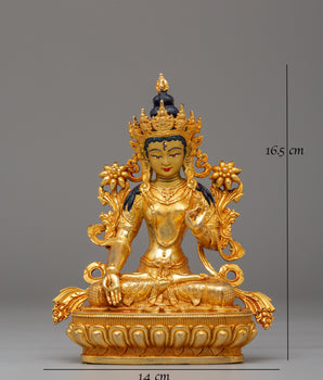 Handcrafted White Tara Buddhist Statue | Symbol of Compassion & Healing