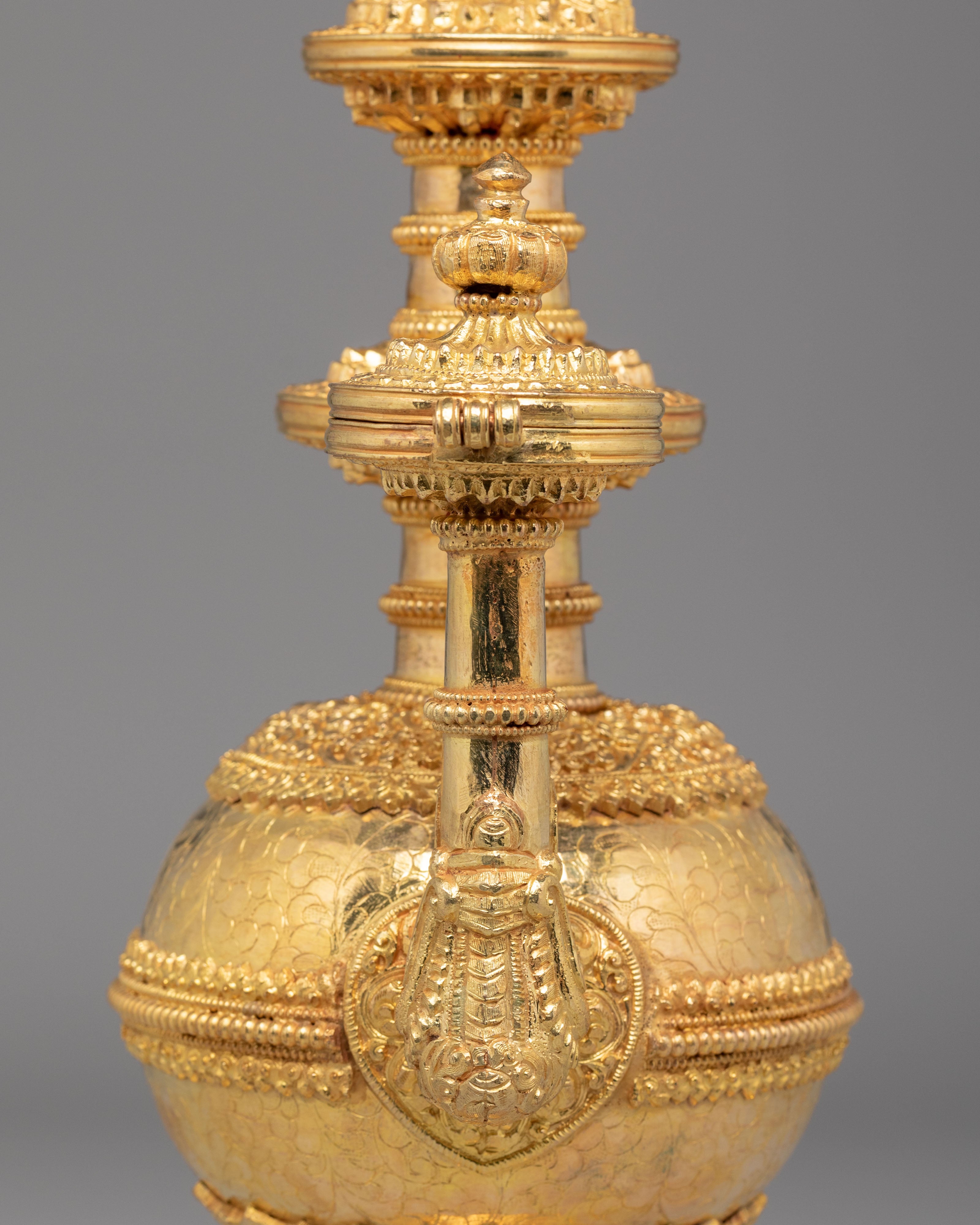 Kundika Water Vessel | Gold Plated Copper Body for Ritual Use