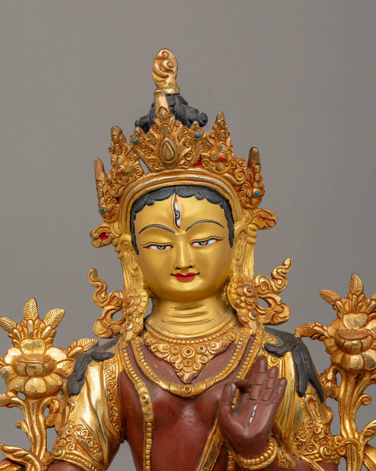 Tibetan Healing Deity White Tara Statue | Handcrafted Spiritual Decor