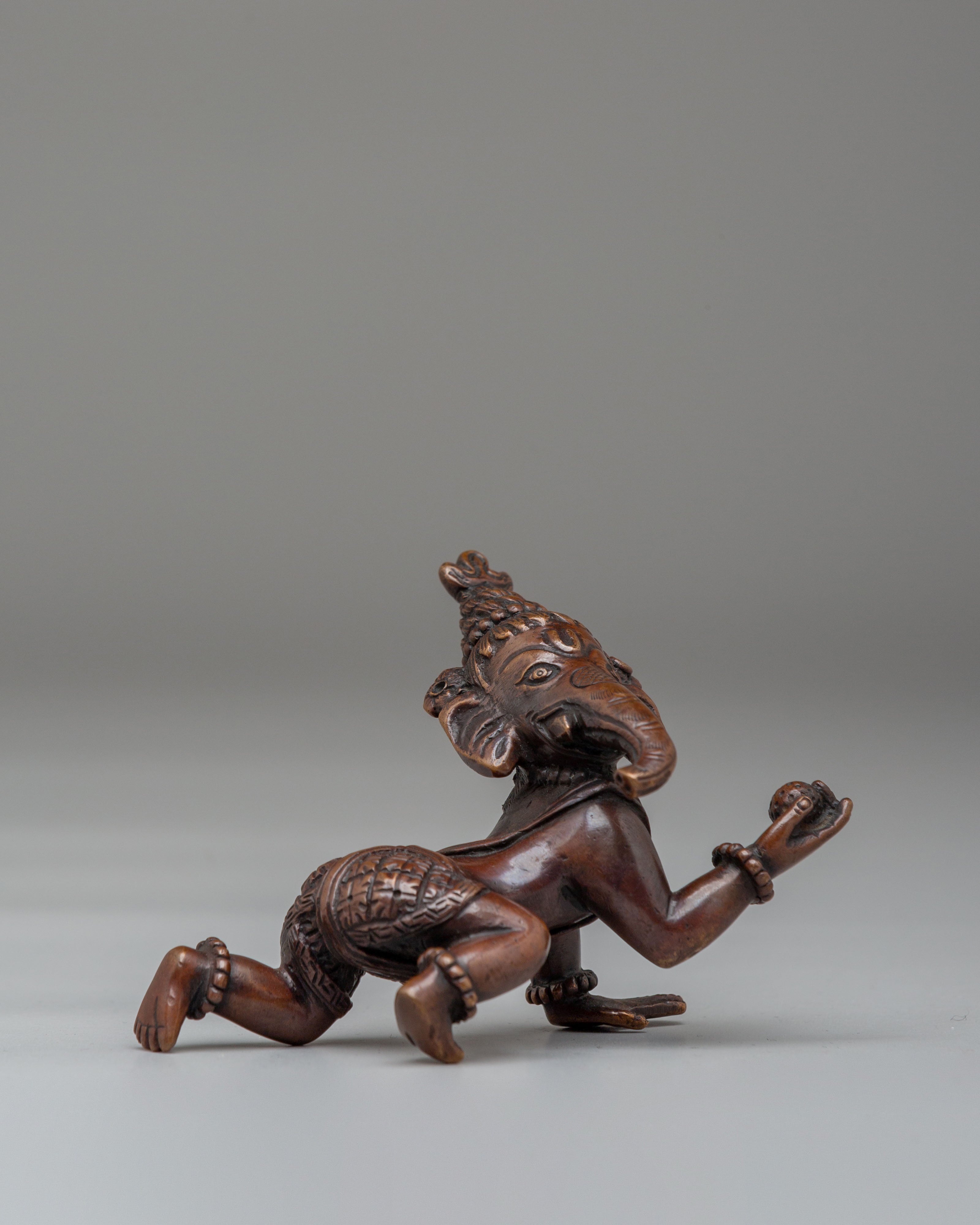 Handcrafted Ganesh God Statue | Traditional Oxidized Copper Sculpture