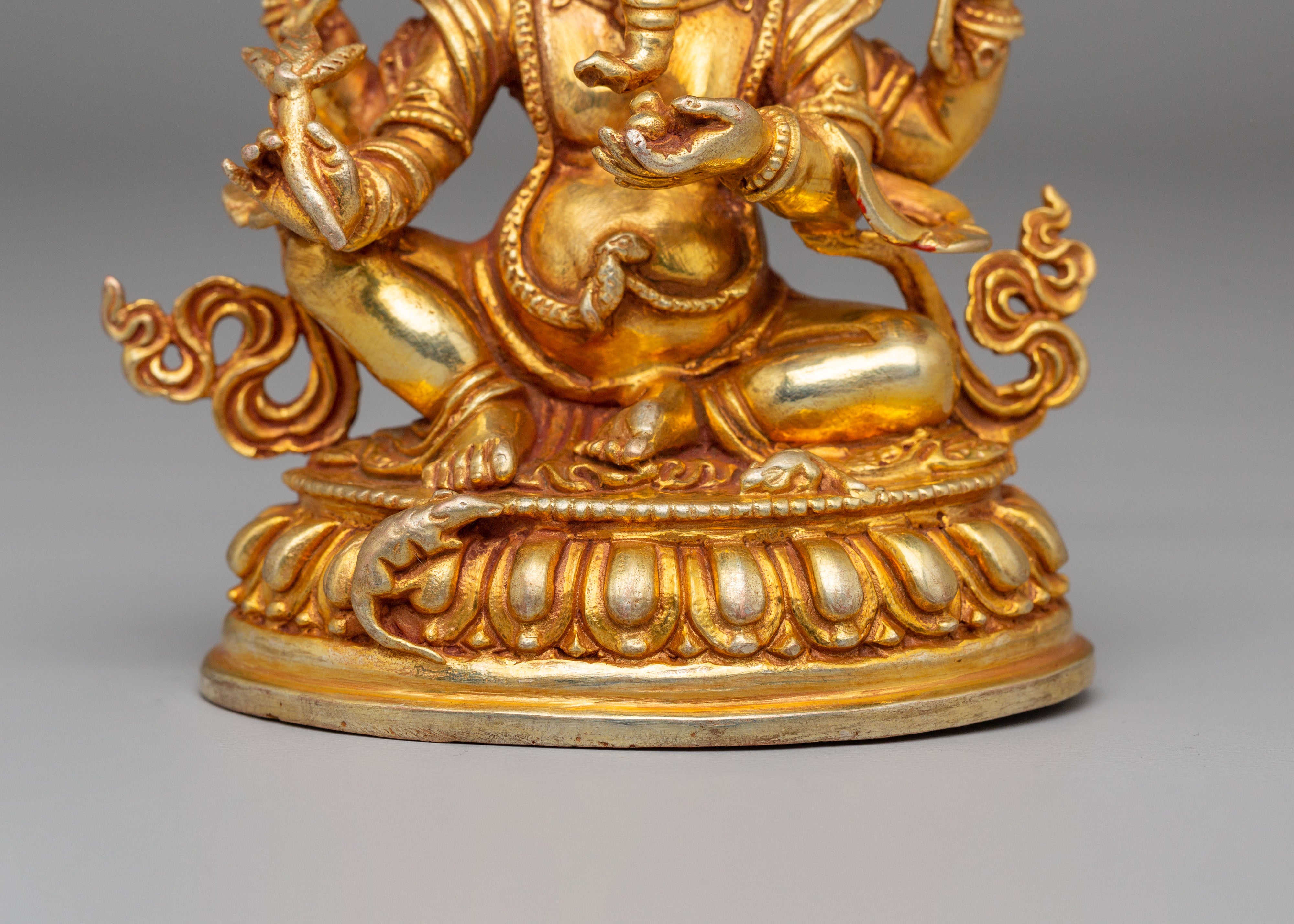 Sacred Ganesha Statue | 24K Gold Plated Copper Body