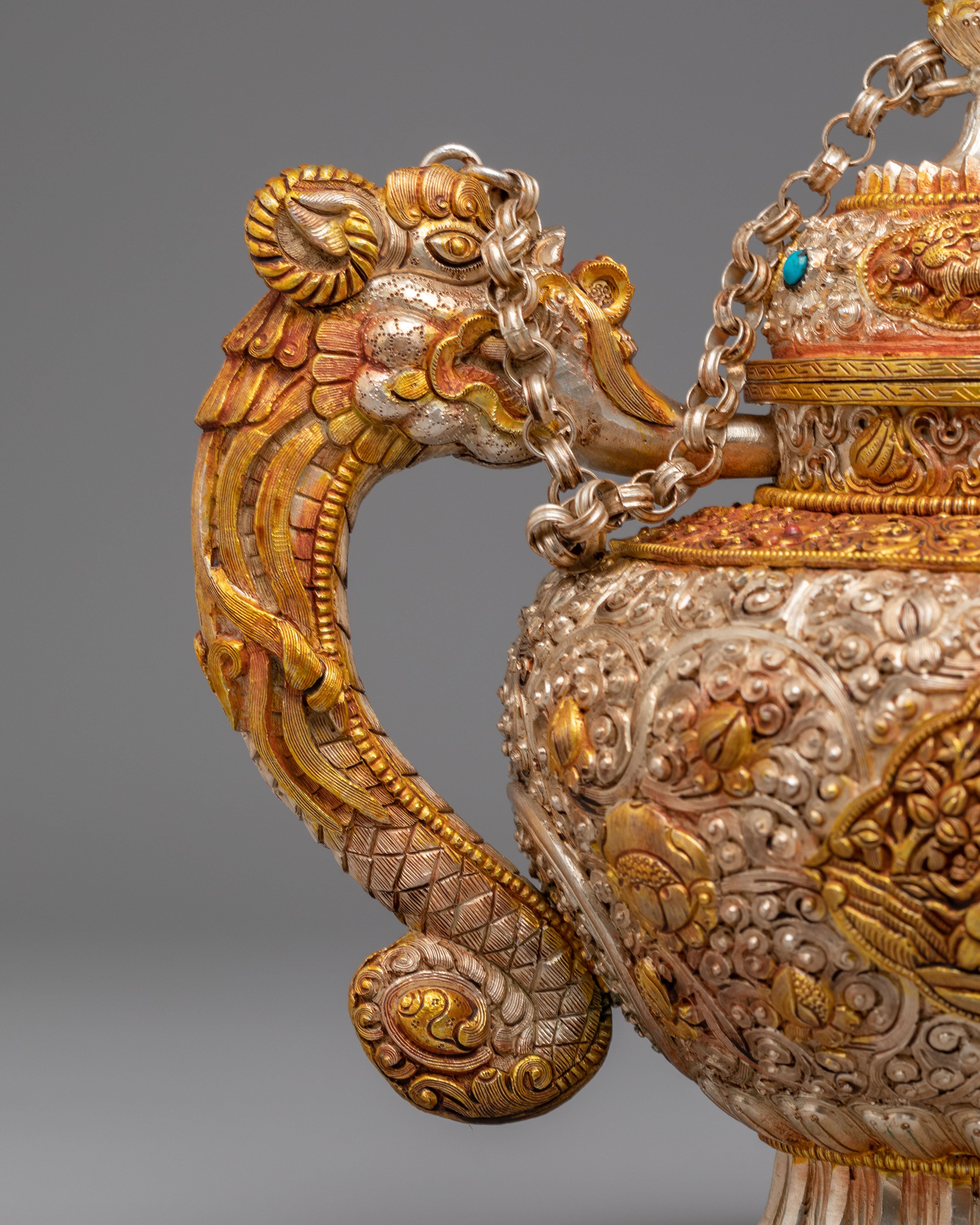 Handcrafted Buddhist Ritual Teapot | Himalayan Sacred Vessel