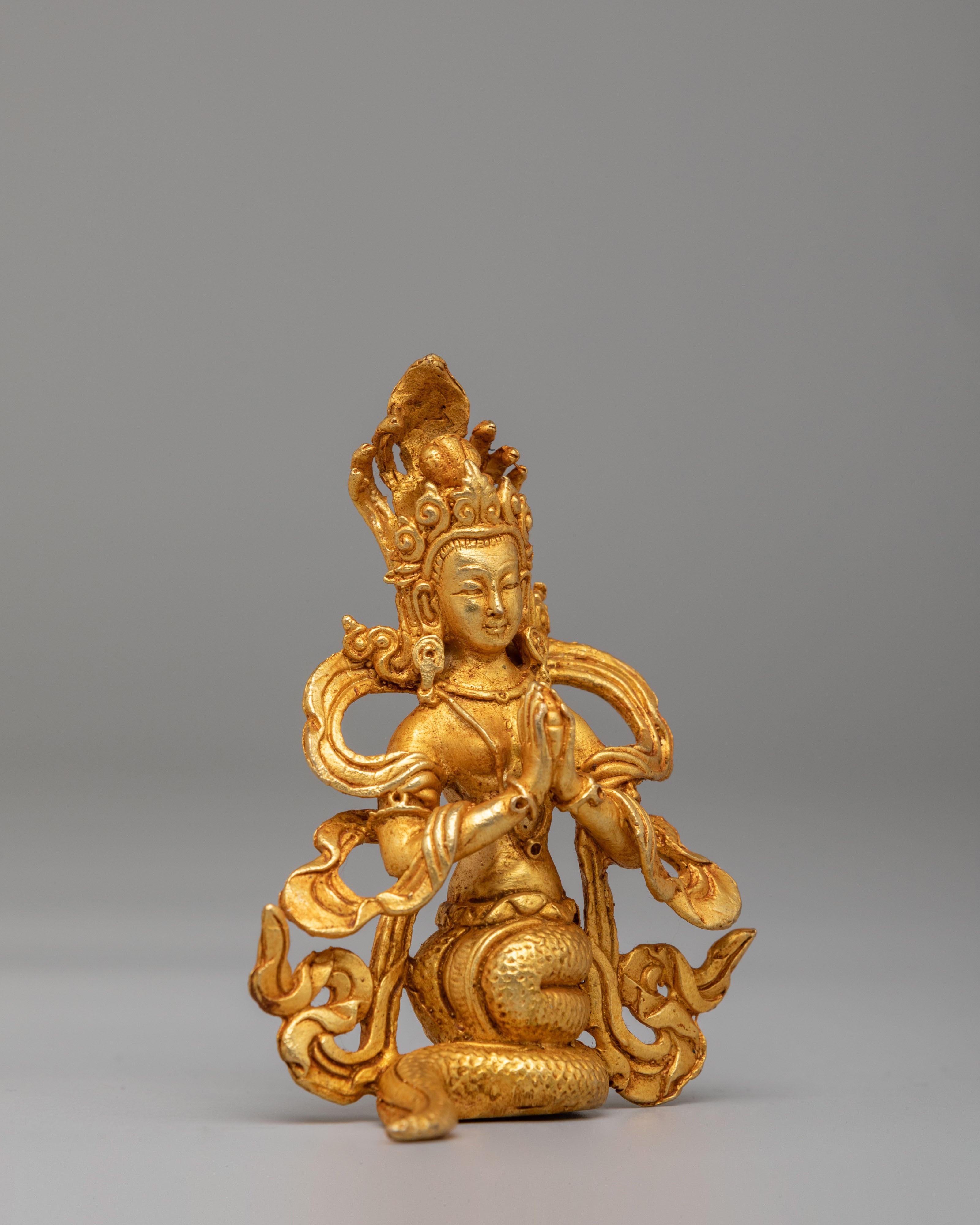 Handmade Naga Kanya Statue | Copper Body with Gold Plating