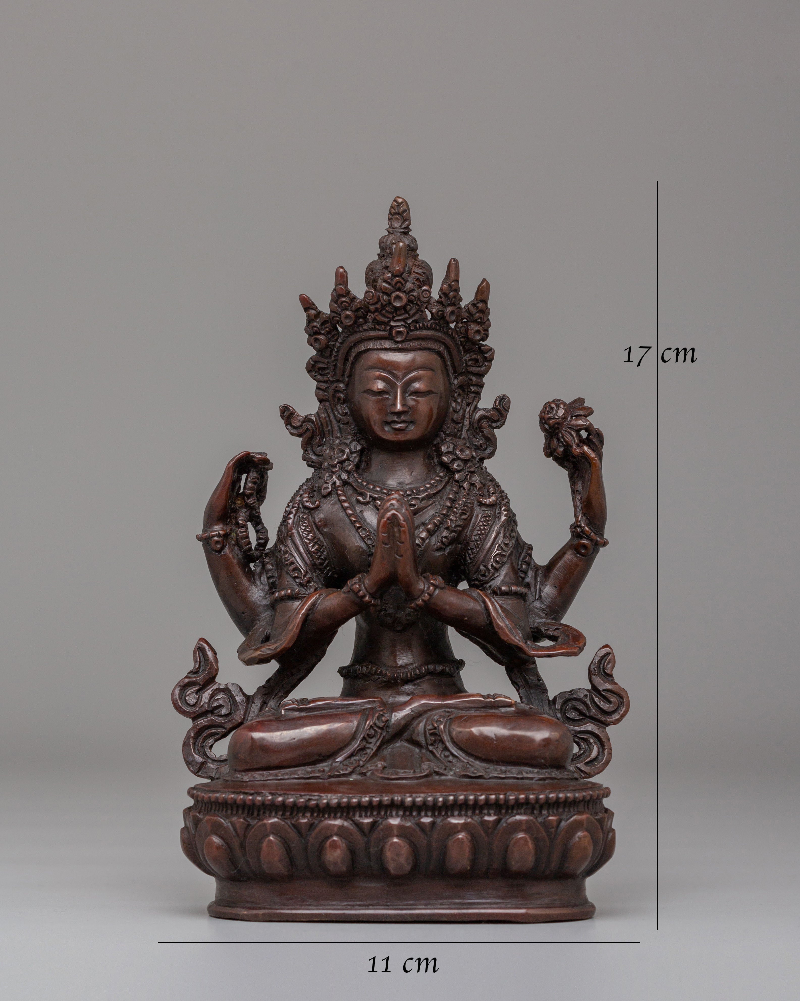 Traditional Chenrezig Deity Statue | Compassionate Bodhisattva