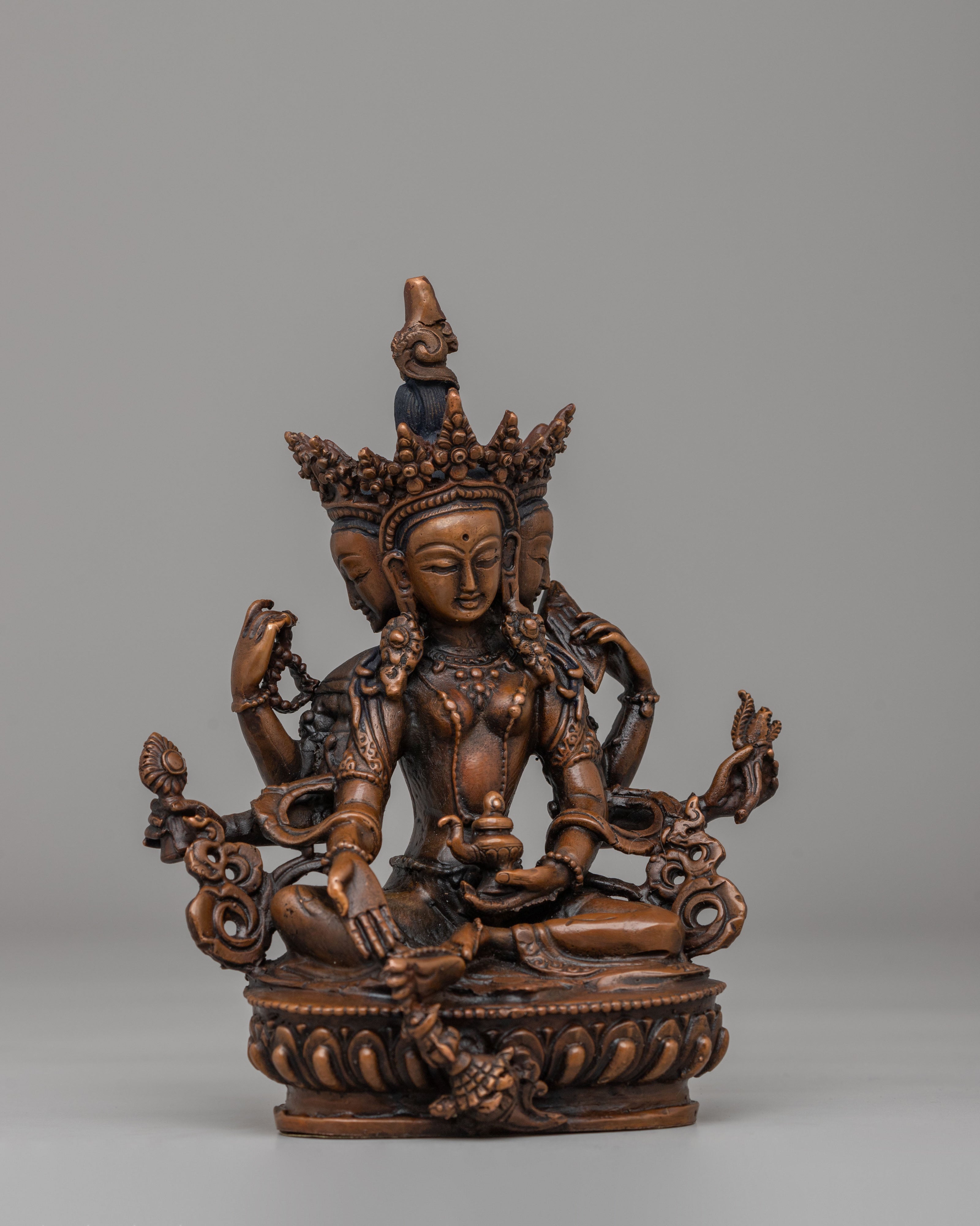 Vasudhara Statue for Wealth | Handcrafted Tibetan Wealth Deity Figurine