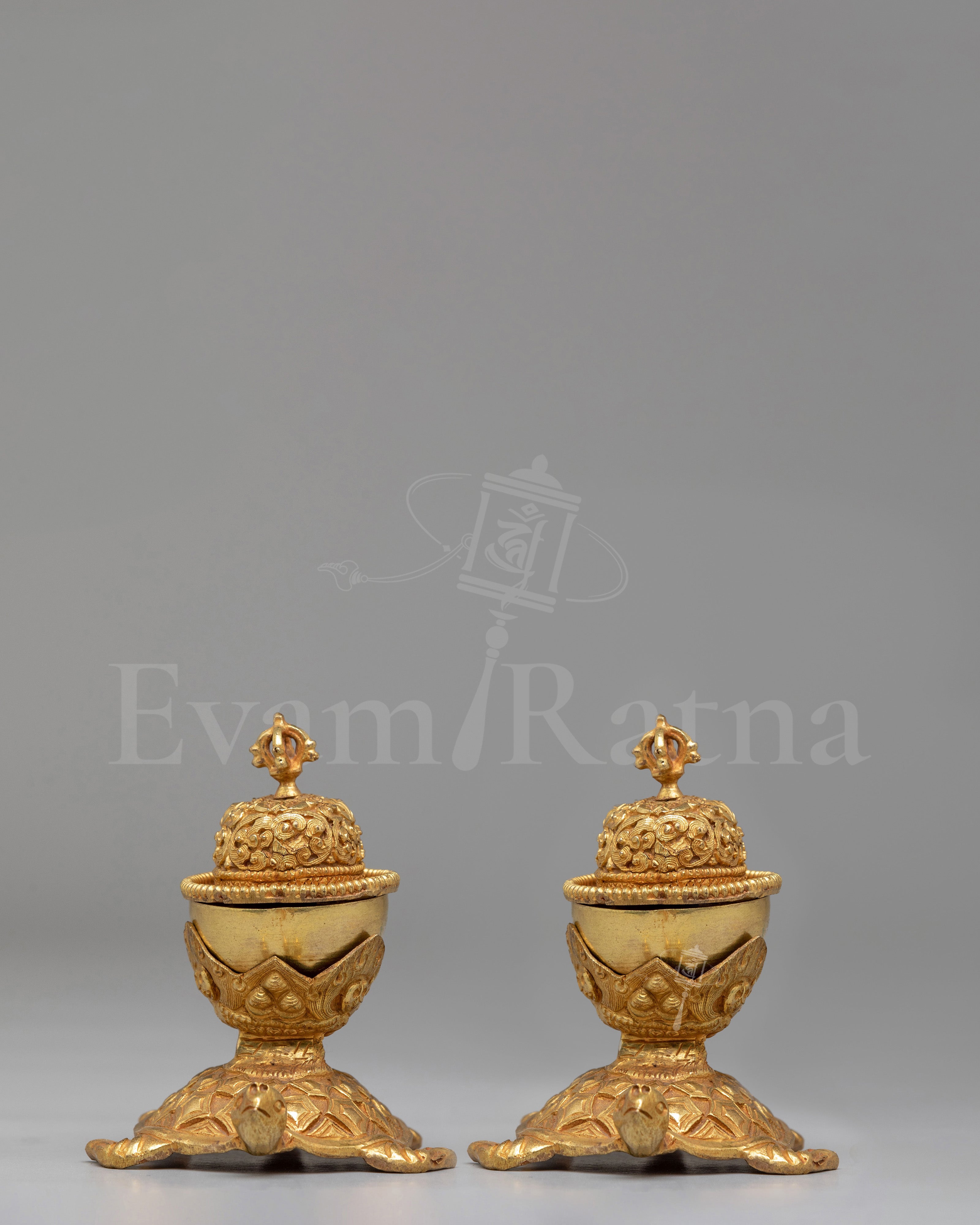 Traditional Tibetan Kapala Offering Set  