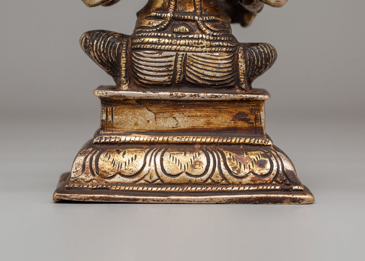 Ganesha Prosperity Statue | Antique Finishing, 24K Gold Plating, and Silver Plating