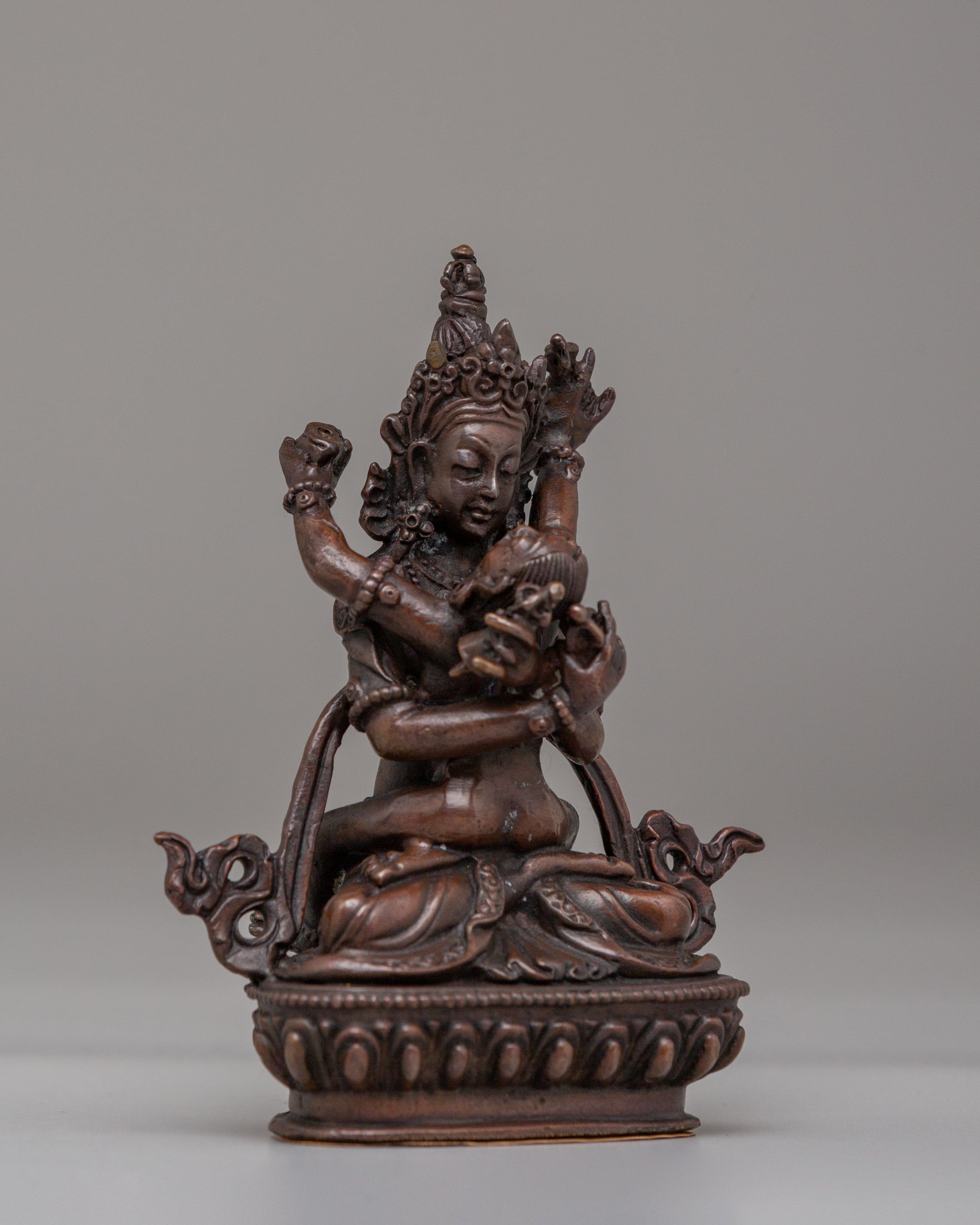 Vajradhara With Consort Sculpture | Vajrayana Deity Sculpture
