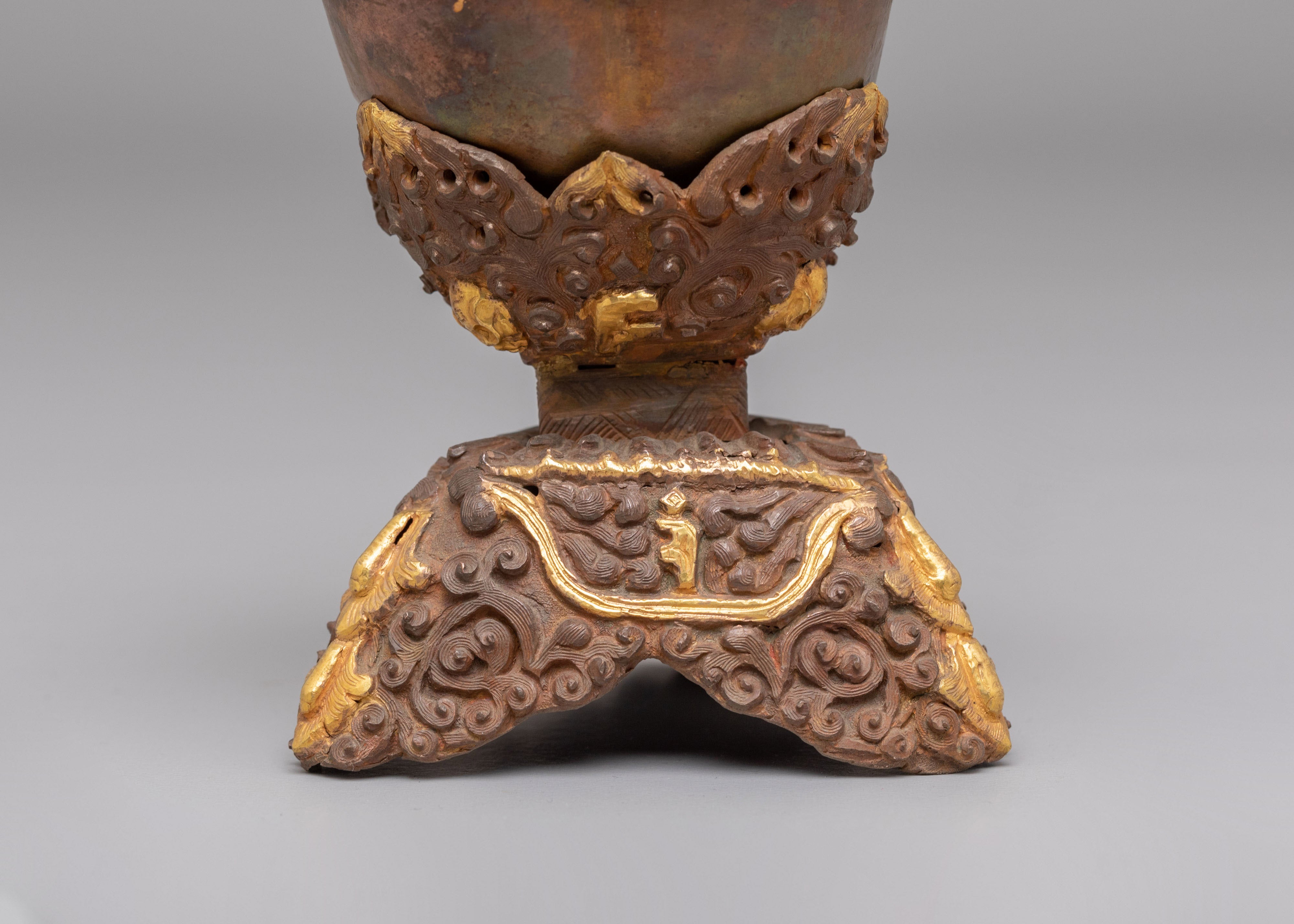 Traditional Tibetan Skull Cup | Handcrafted Ritual Kapala
