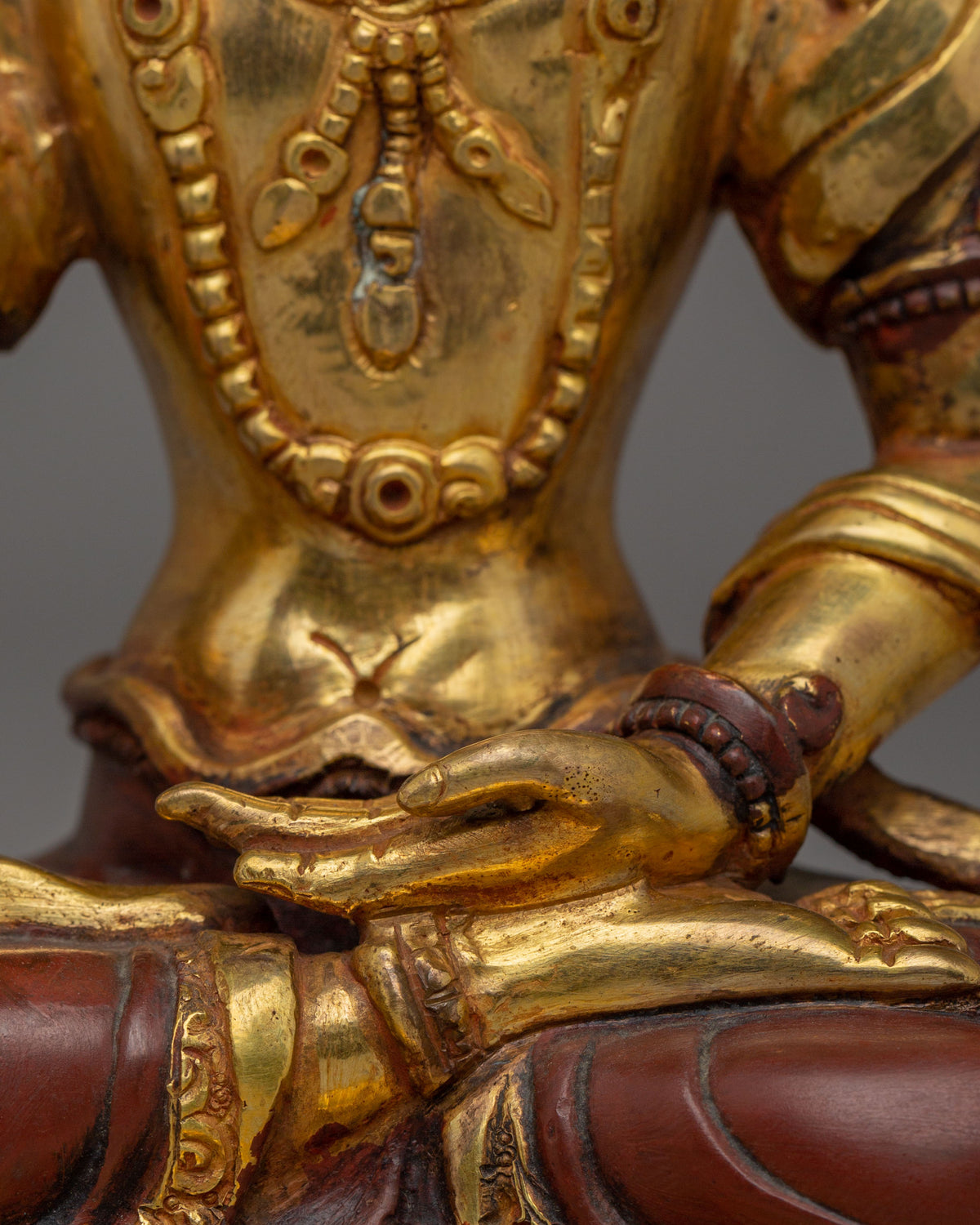 Handcrafted Scared Kshitigarbha Statue | 24K Gold Plated
