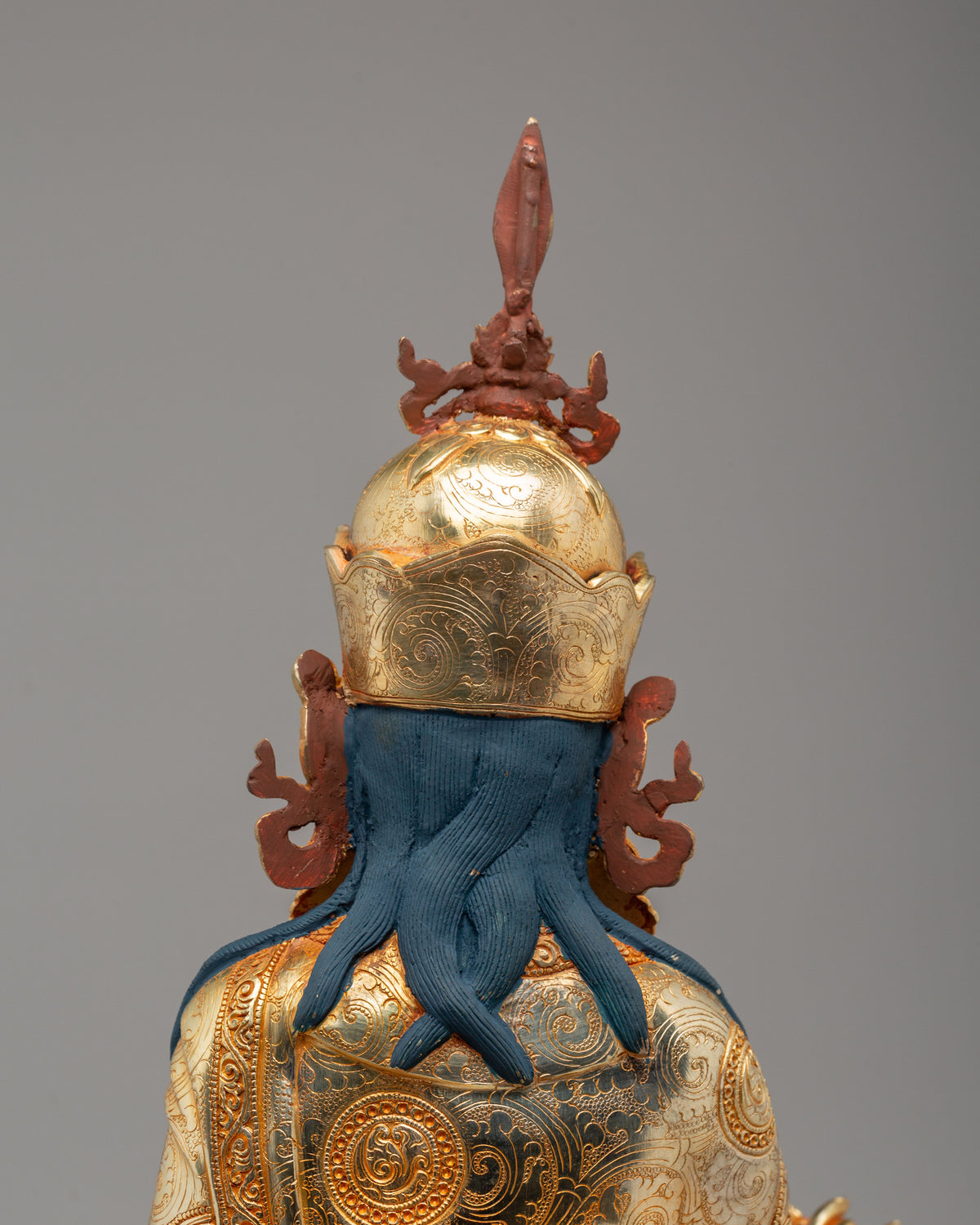 Traditional Guru Rinpoche Sculpture | Handmade Tibetan Deity Statue