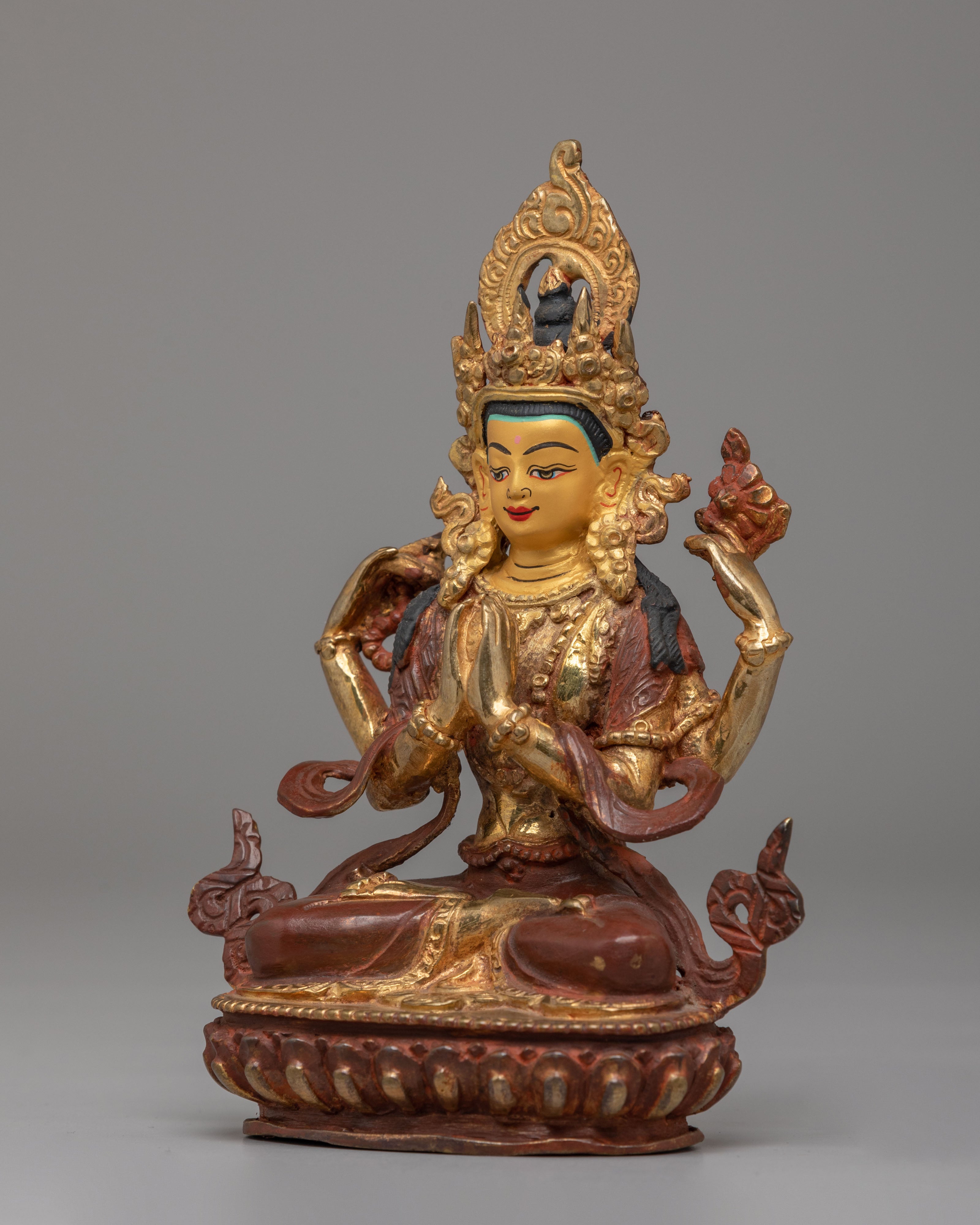 Chenrezig Statue for Compassion | Handcrafted Tibetan Avalokiteshvara Sculpture